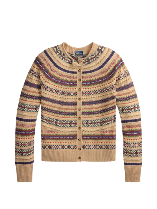 Fair Isle-inspired wool-blend cardigan