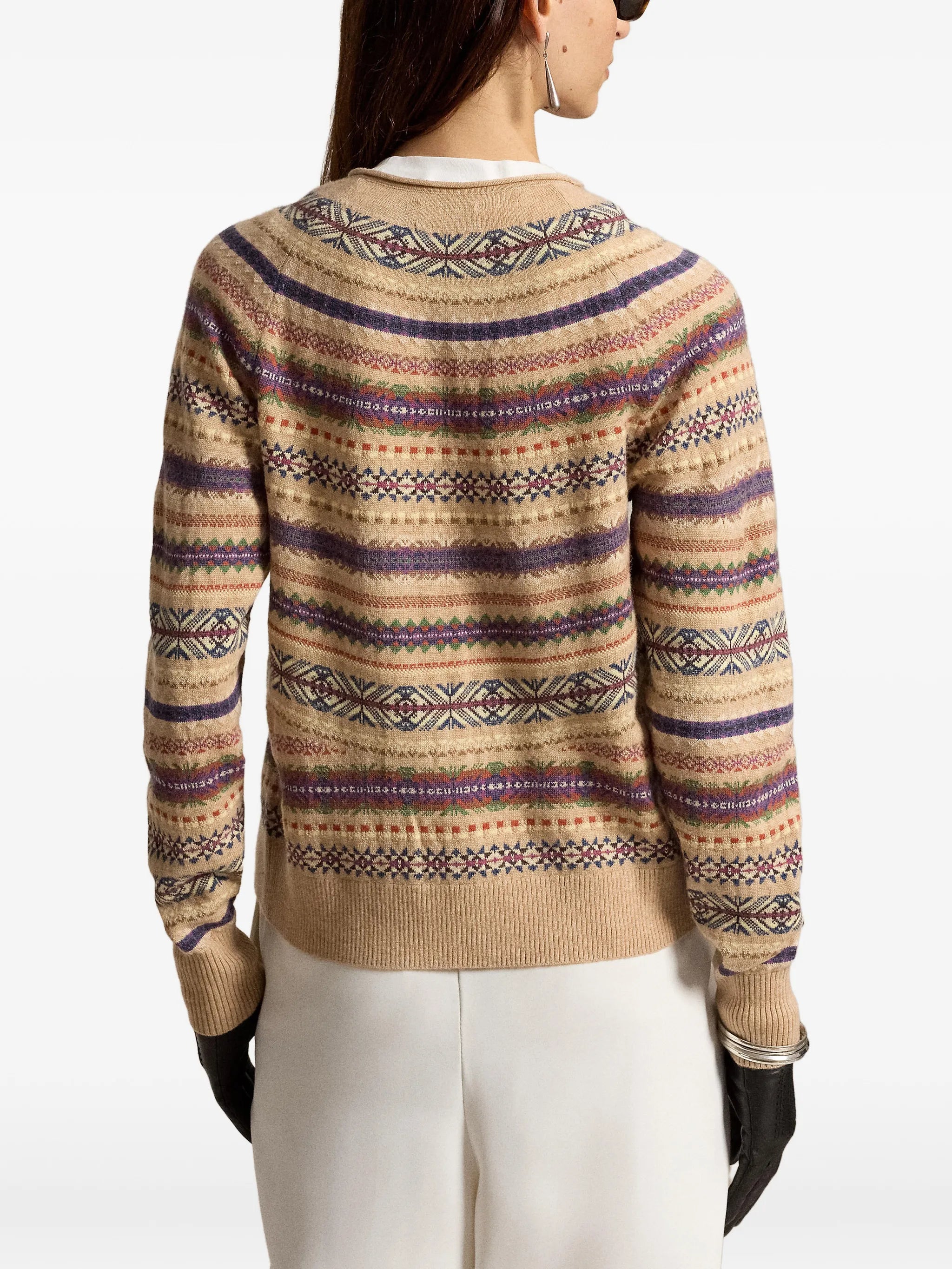 Fair Isle-inspired wool-blend cardigan