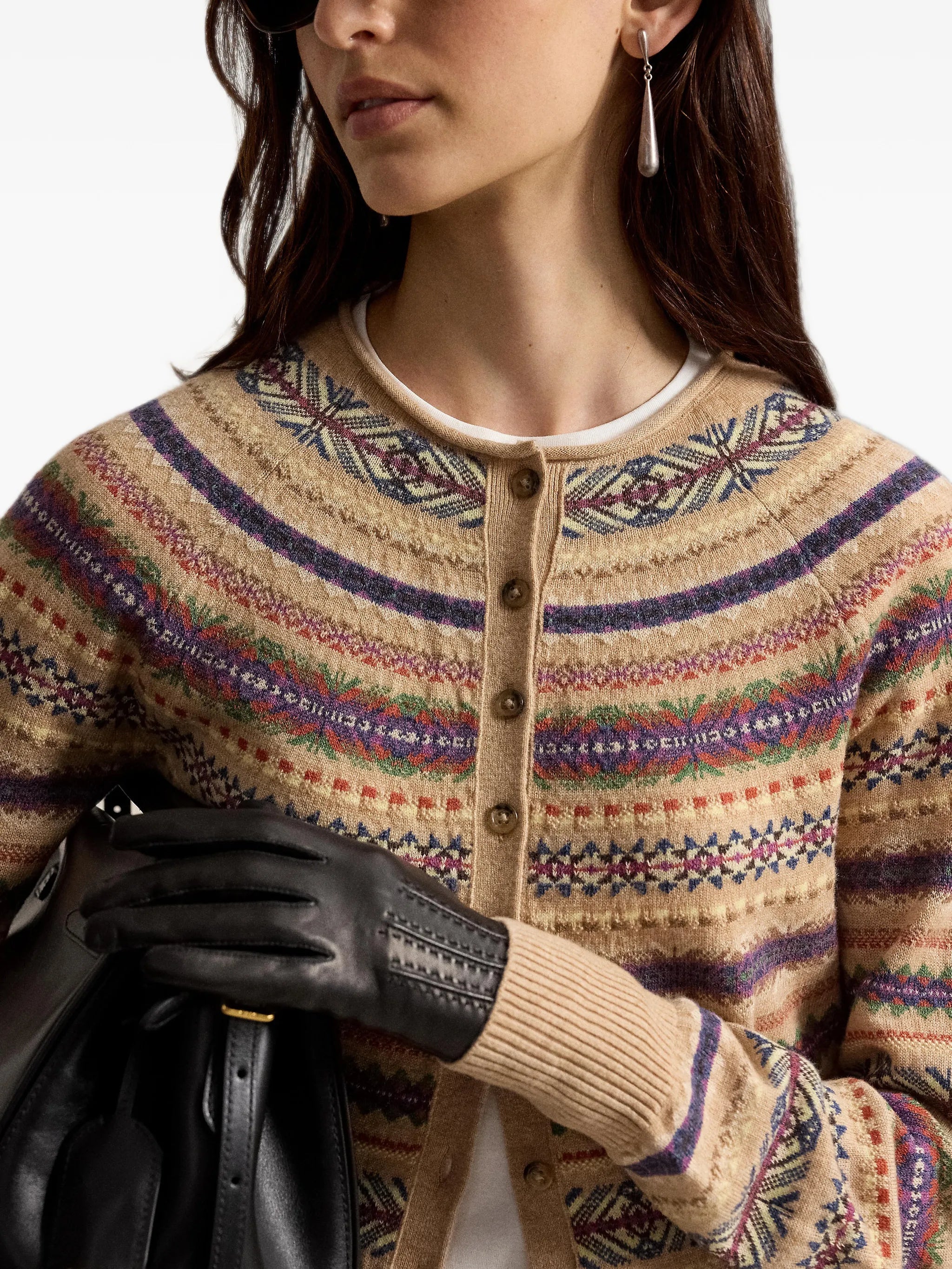 Fair Isle-inspired wool-blend cardigan