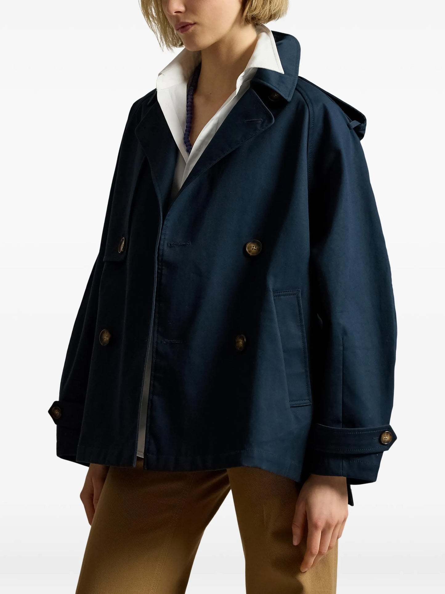 buttoned cotton twill jacket