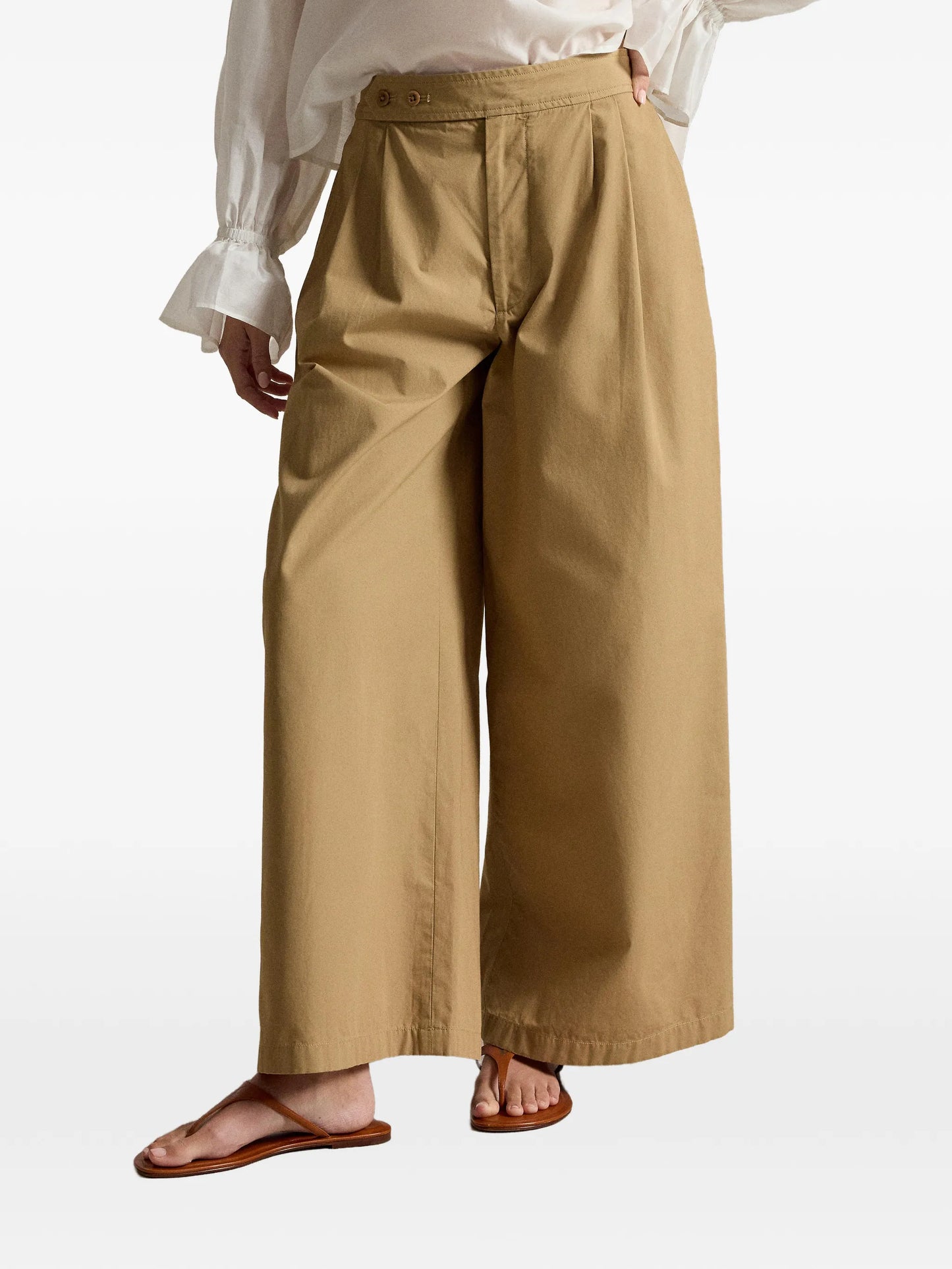 pleated wide-leg trousers