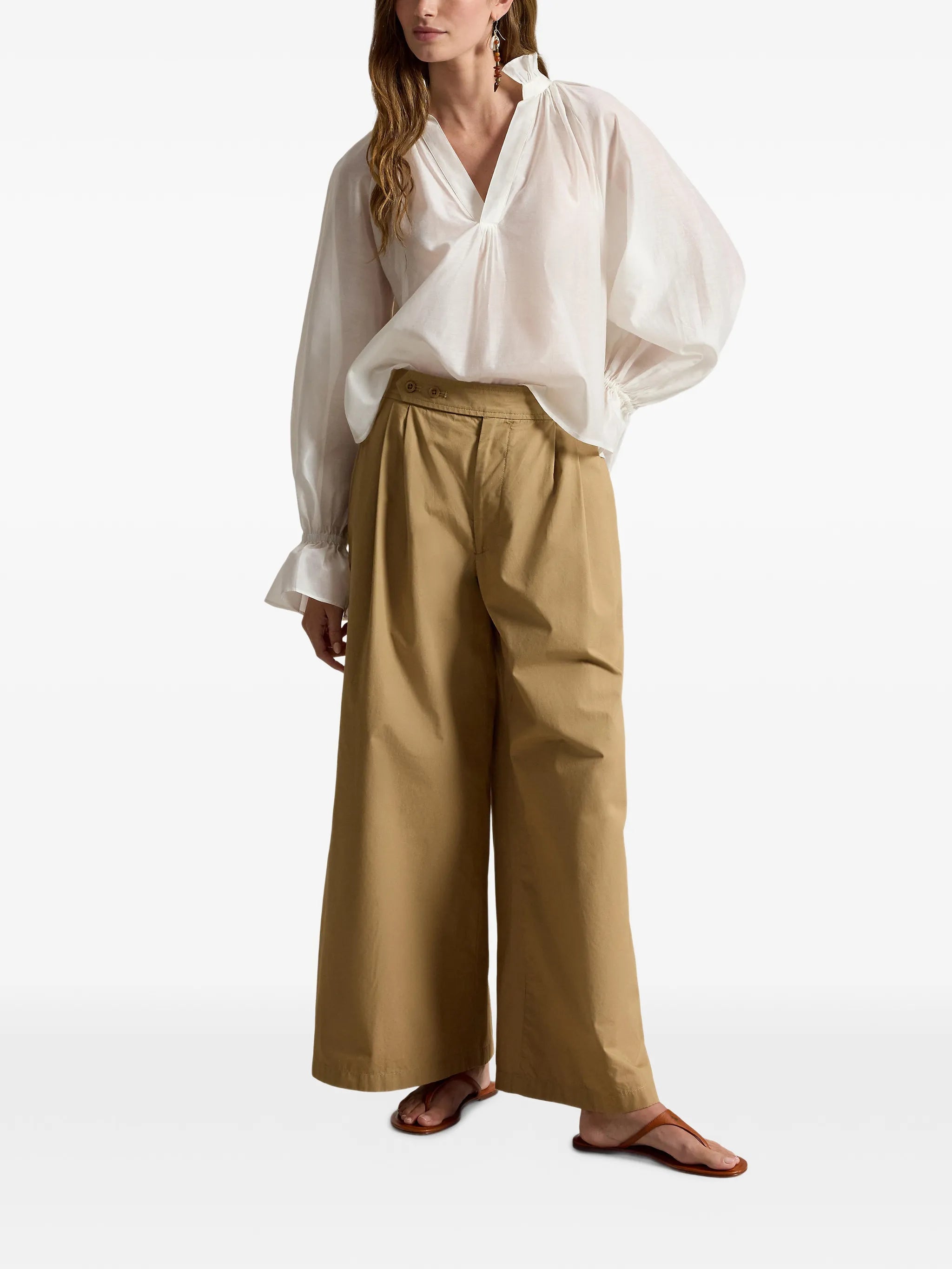 pleated wide-leg trousers