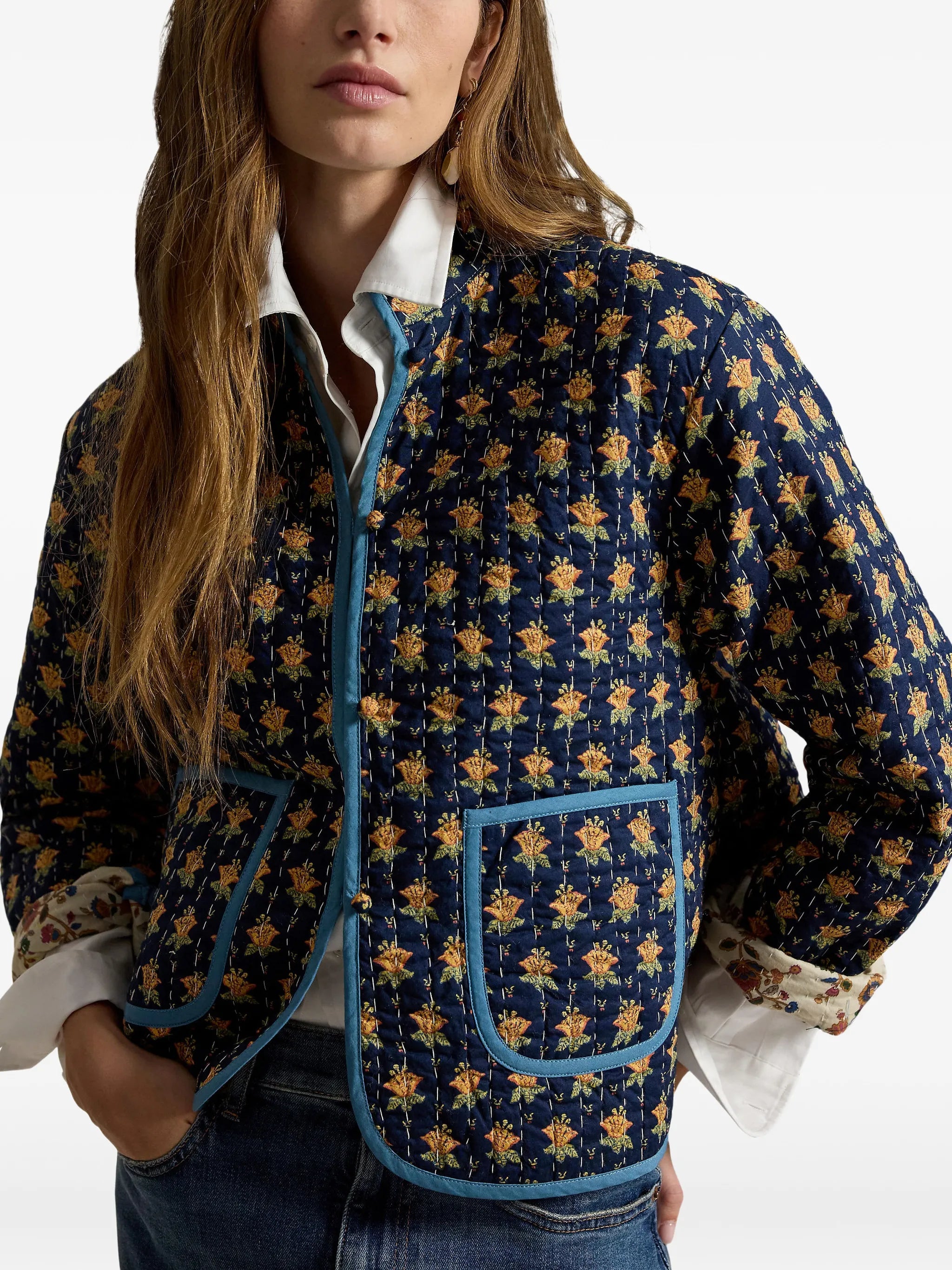 Ari floral-print quilted cotton jacket