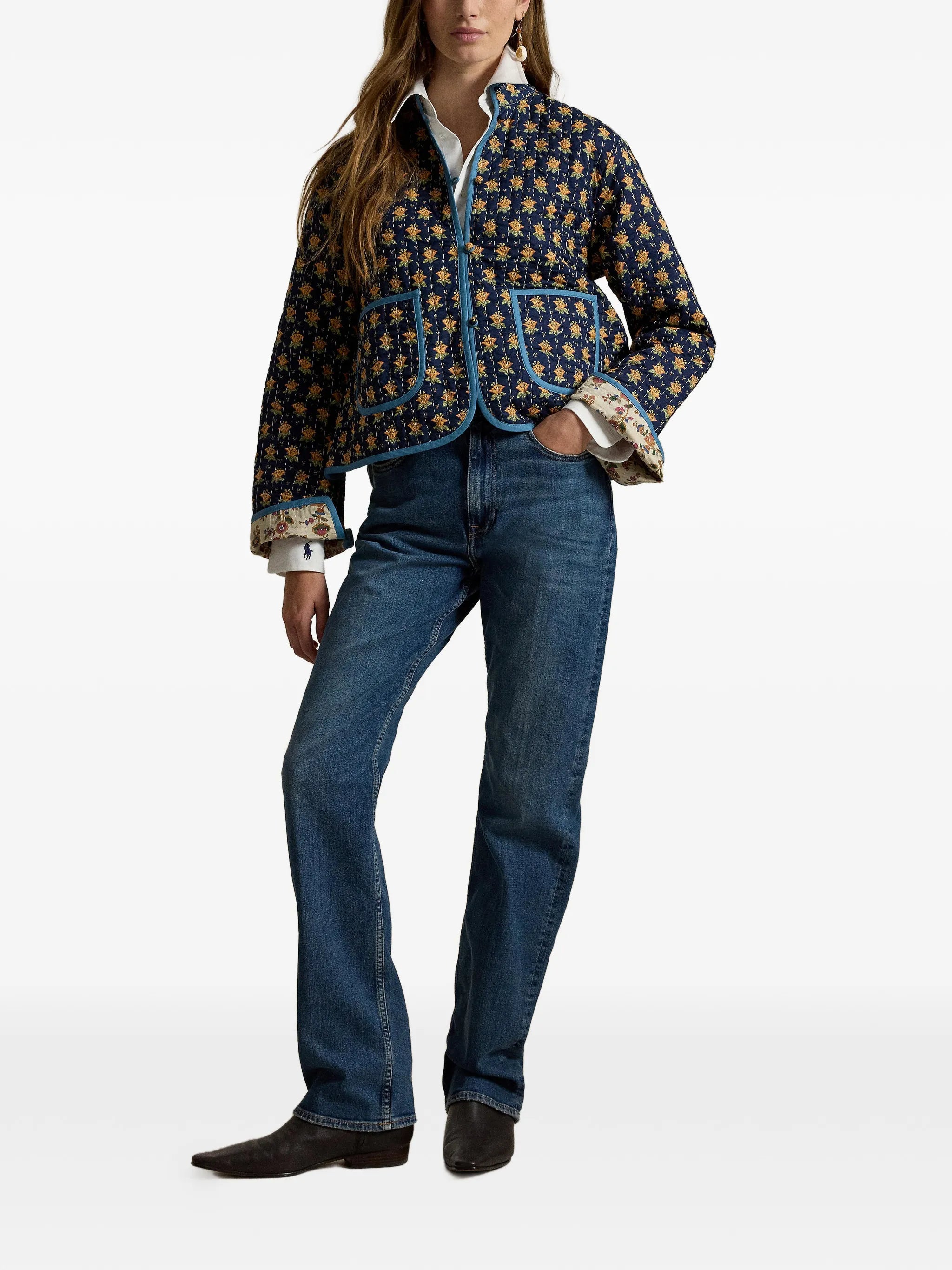 Ari floral-print quilted cotton jacket