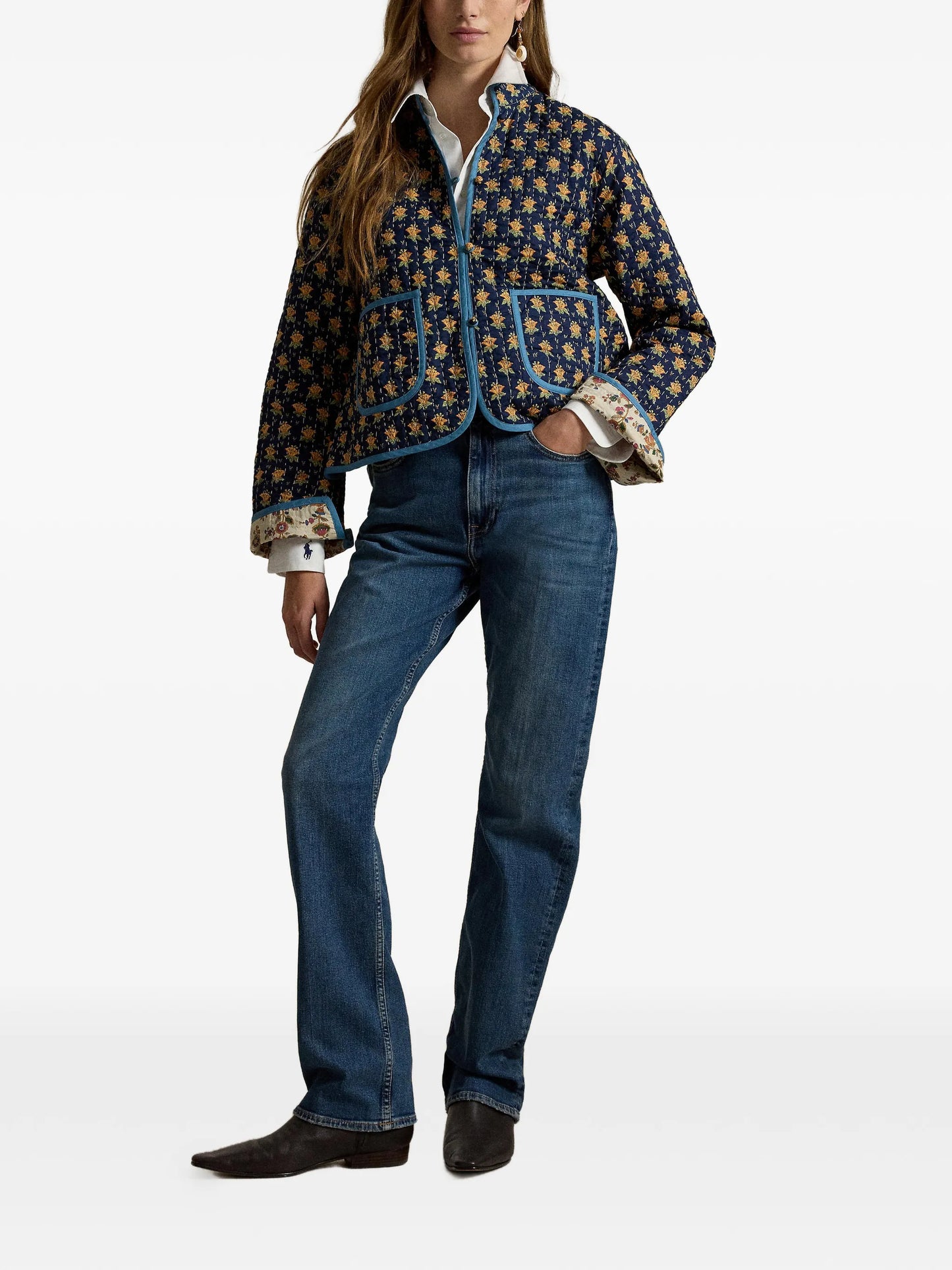 Ari floral-print quilted cotton jacket