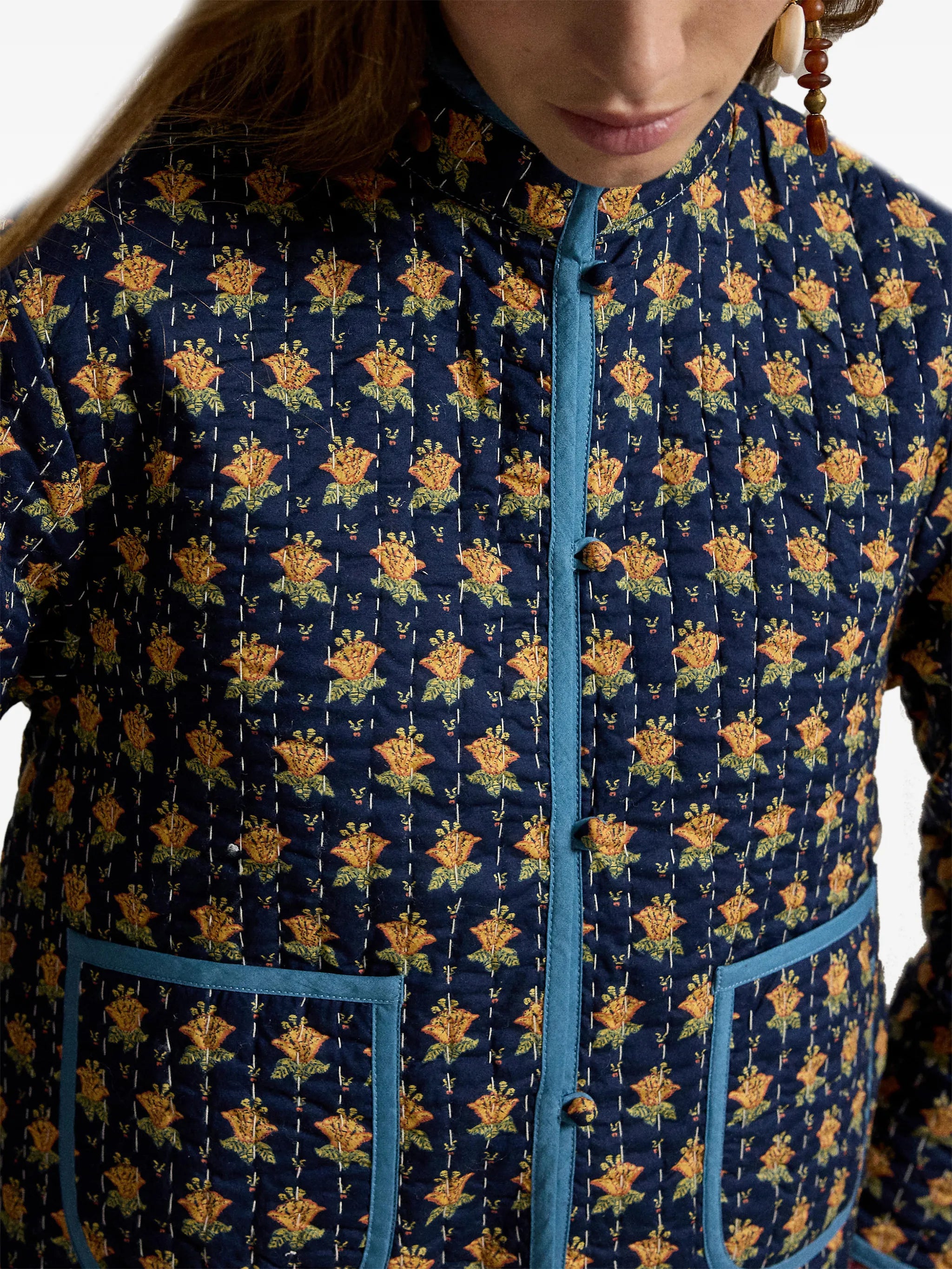 Ari floral-print quilted cotton jacket