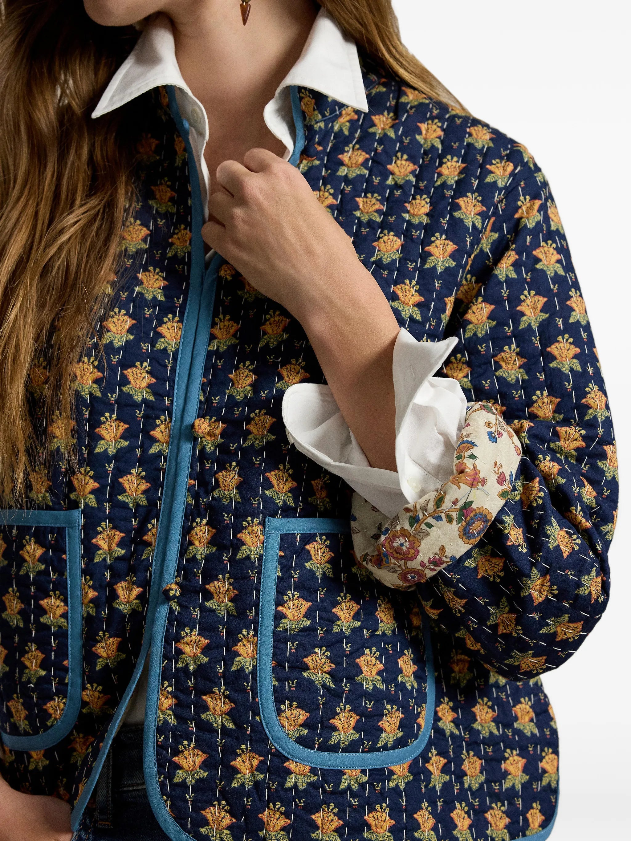 Ari floral-print quilted cotton jacket