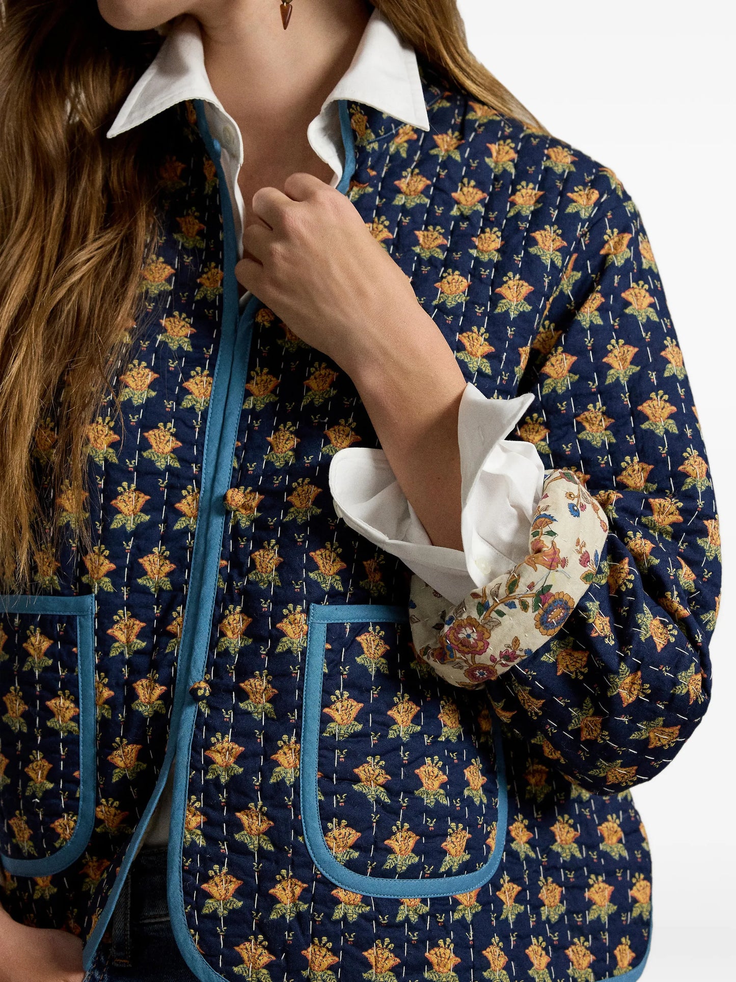 Ari floral-print quilted cotton jacket