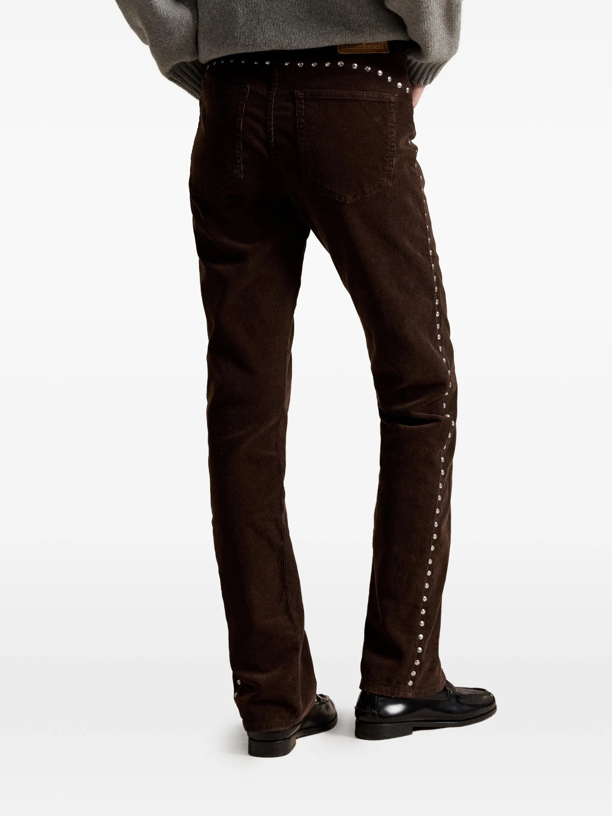 stud-embellished corduroy trousers