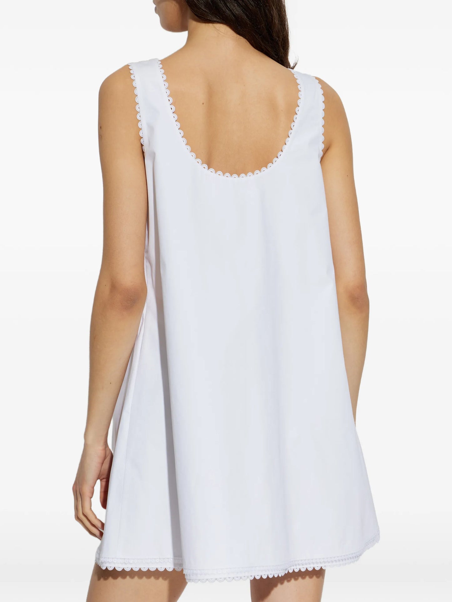 scoop-neck scalloped mini dress