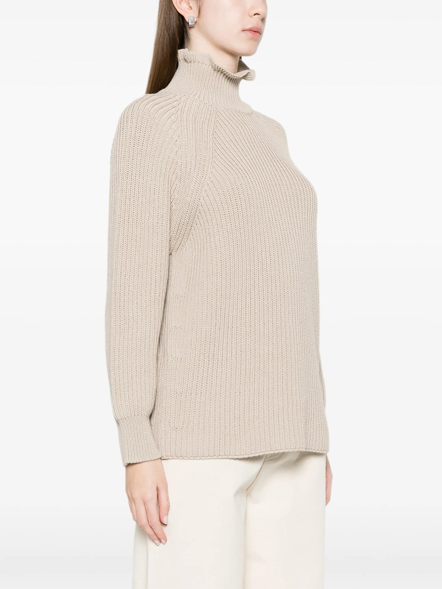 ruffled cotton sweater