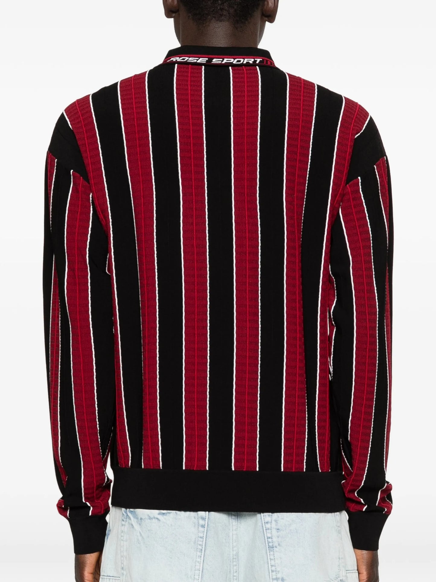 striped zip polo shirt