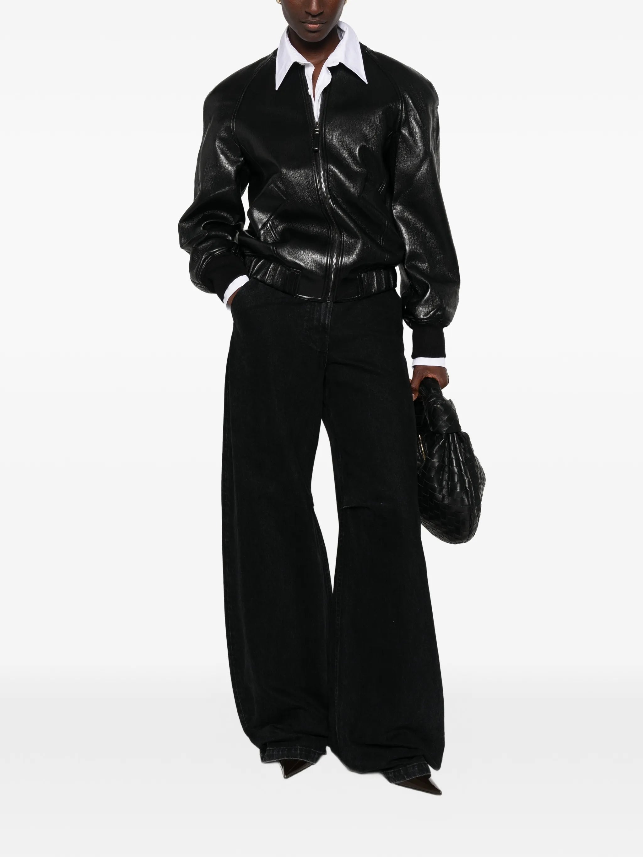 Alena faux-leather bomber jacket