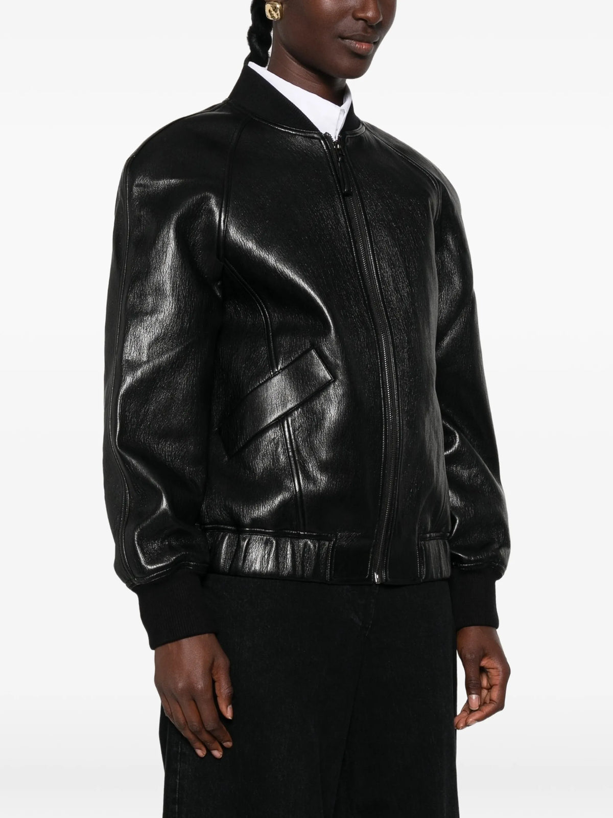 Alena faux-leather bomber jacket
