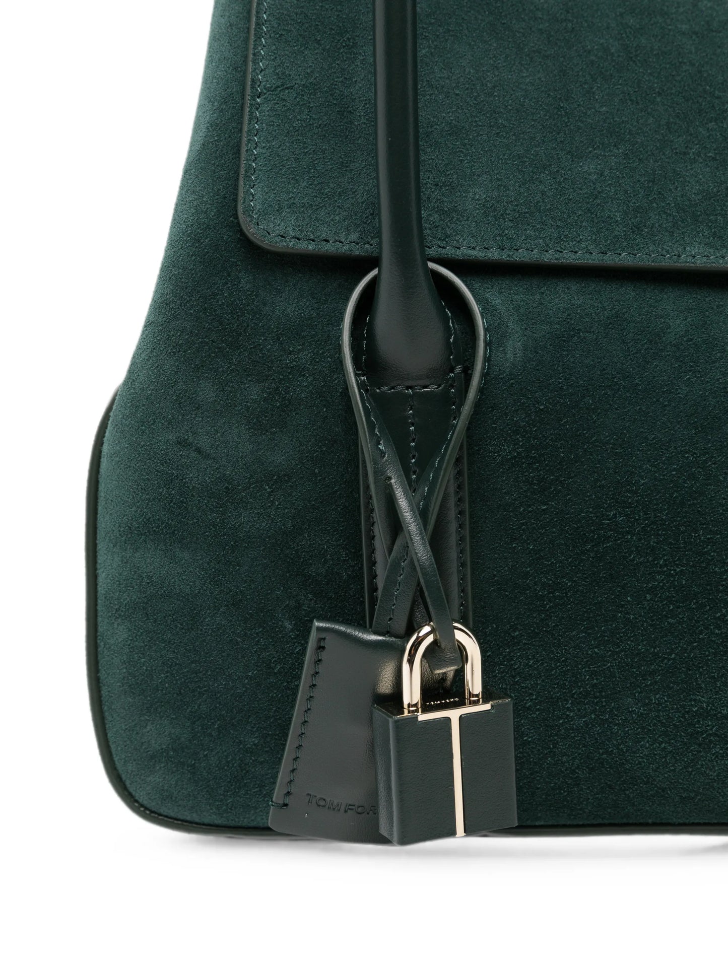 suede padlock-detail shoulder bag