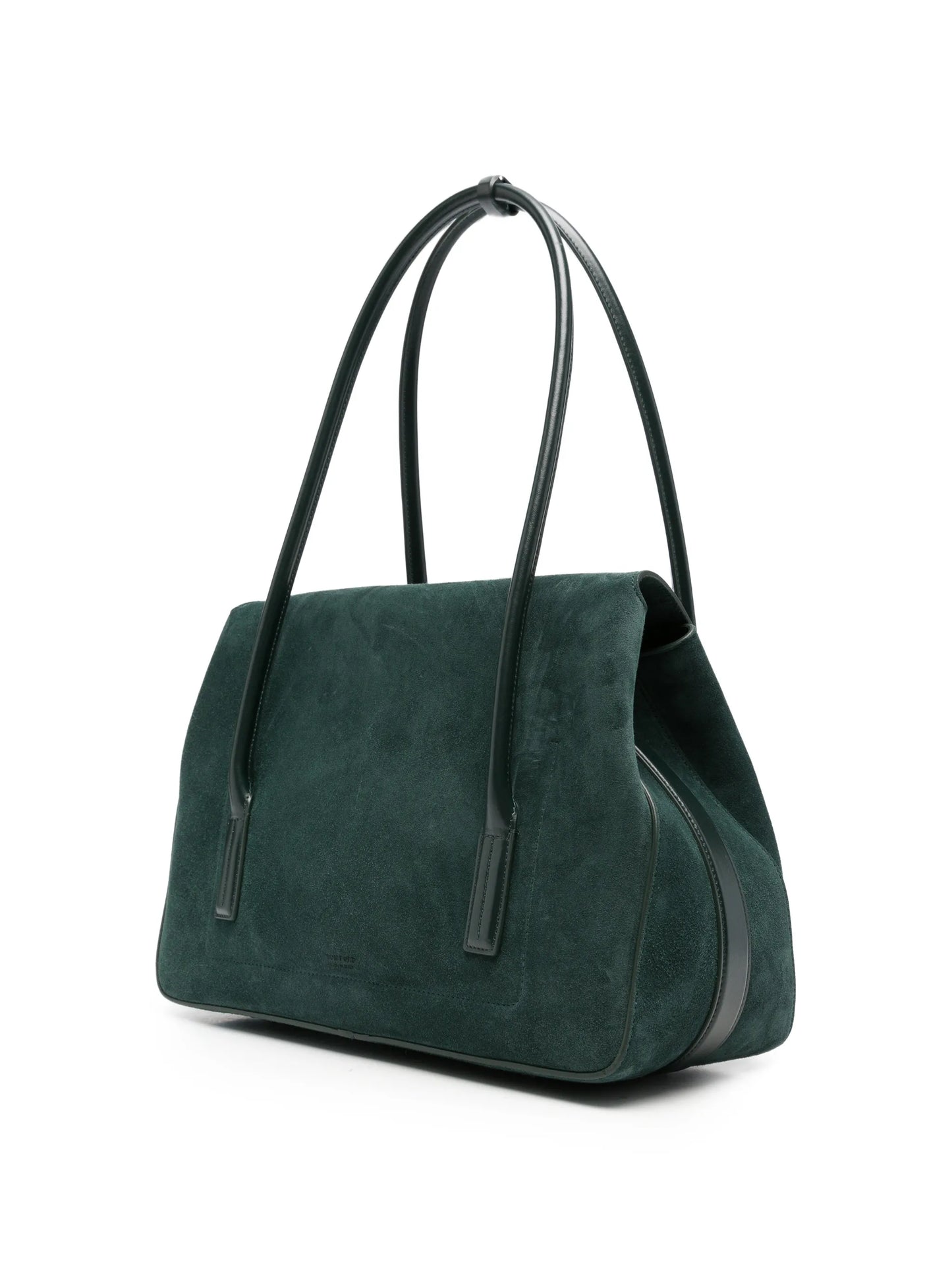 suede padlock-detail shoulder bag