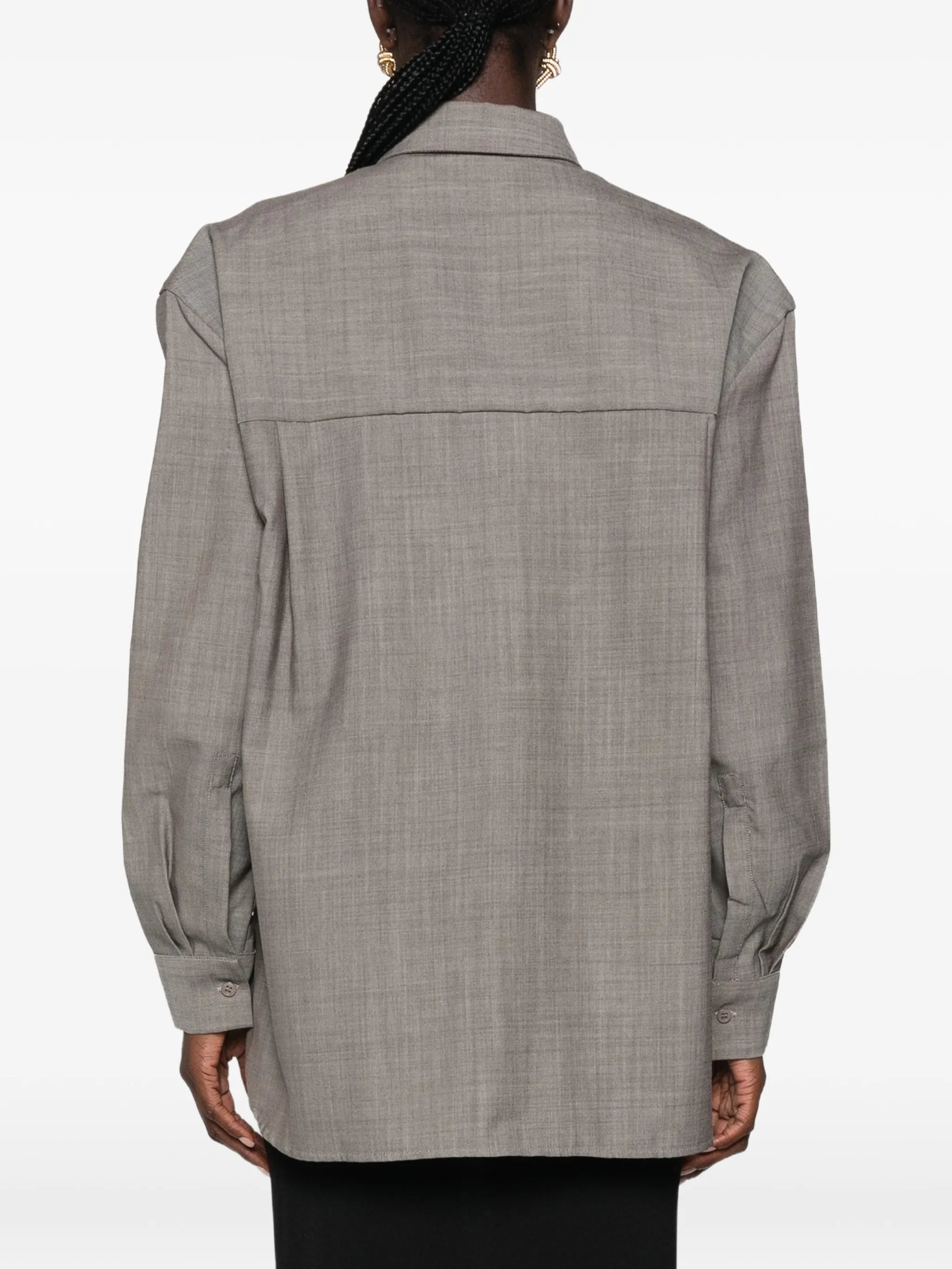 Oana padded-shoulder shirt
