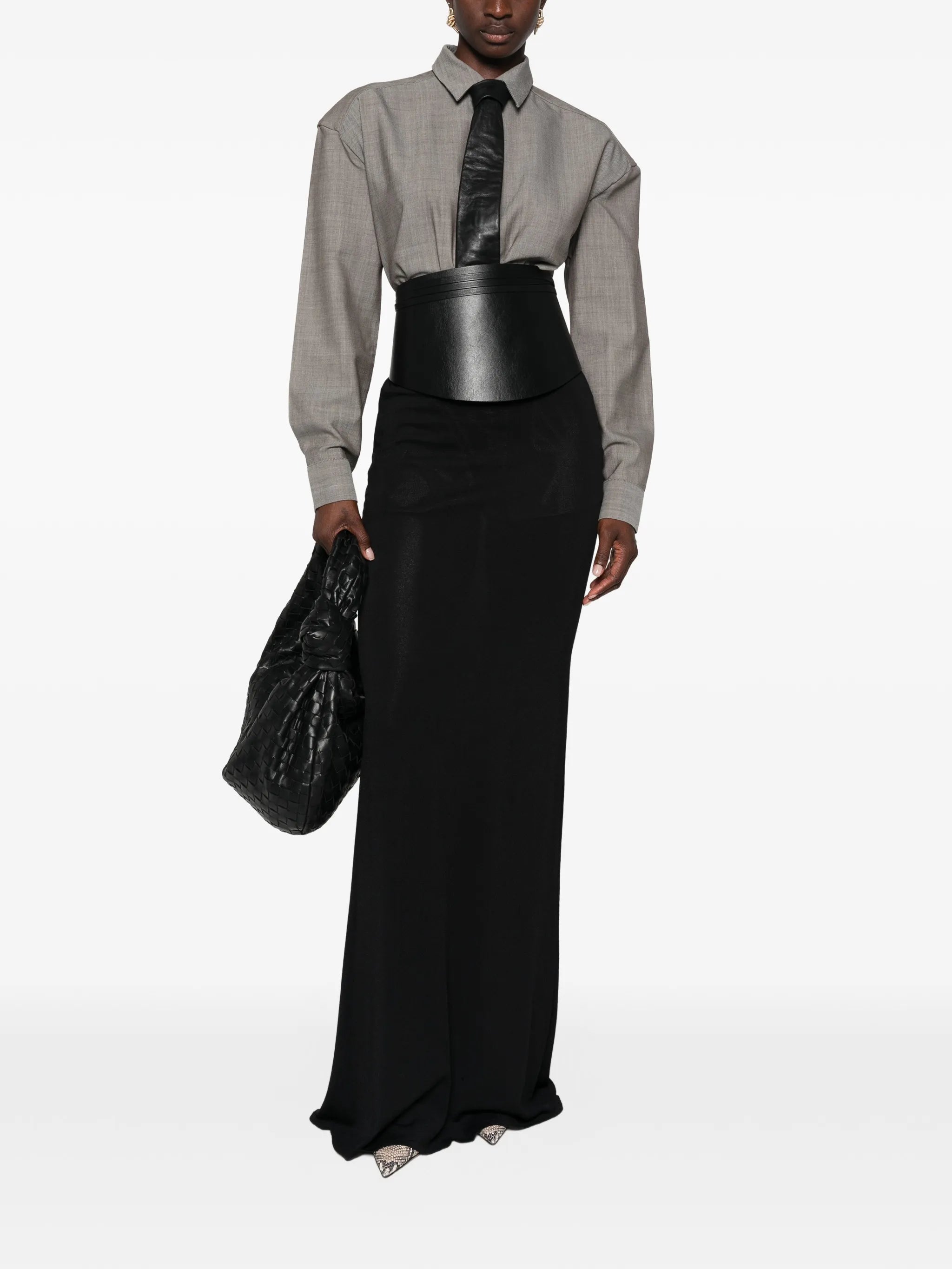 Oana padded-shoulder shirt