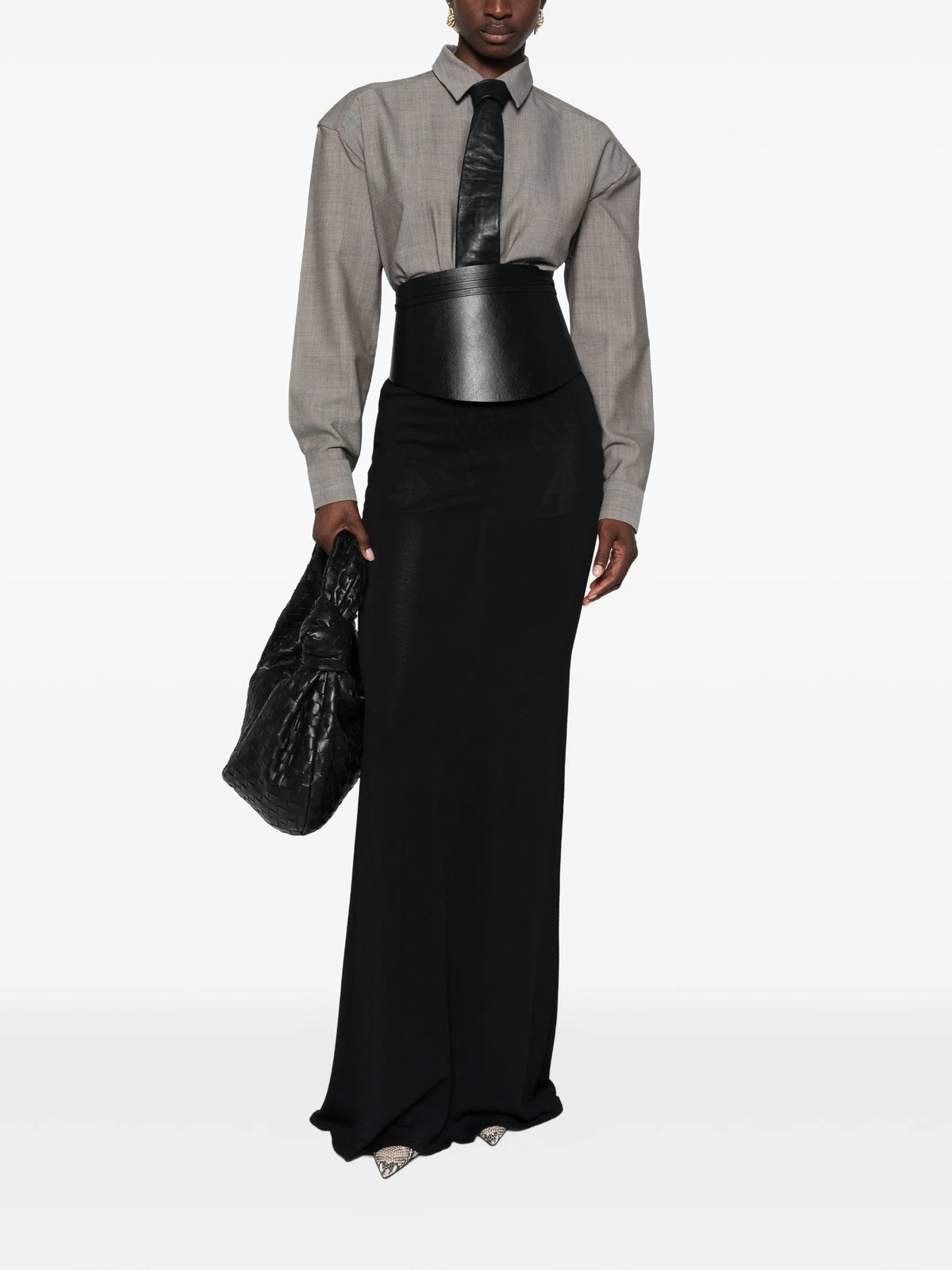 Oana padded-shoulder shirt
