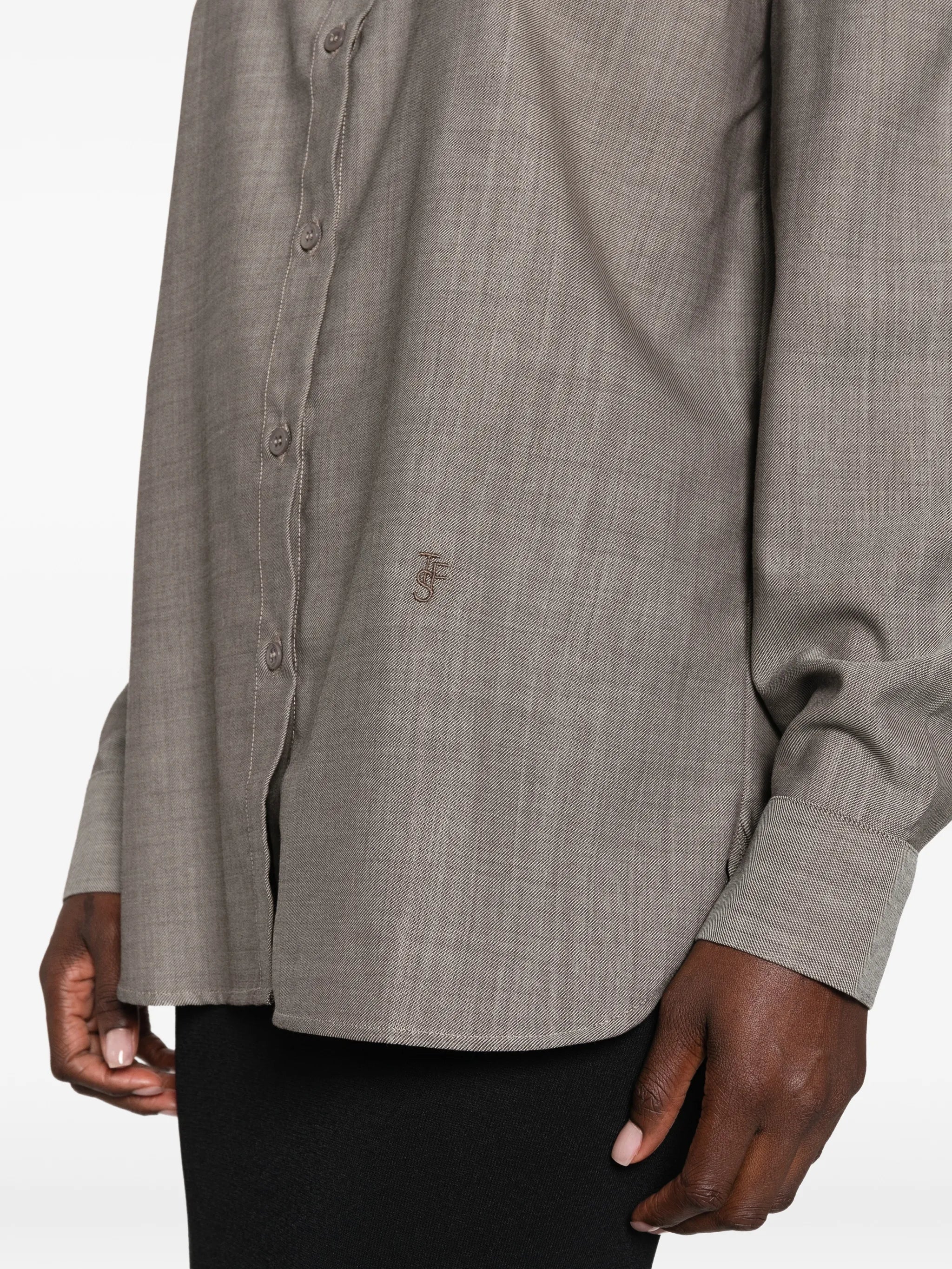 Oana padded-shoulder shirt