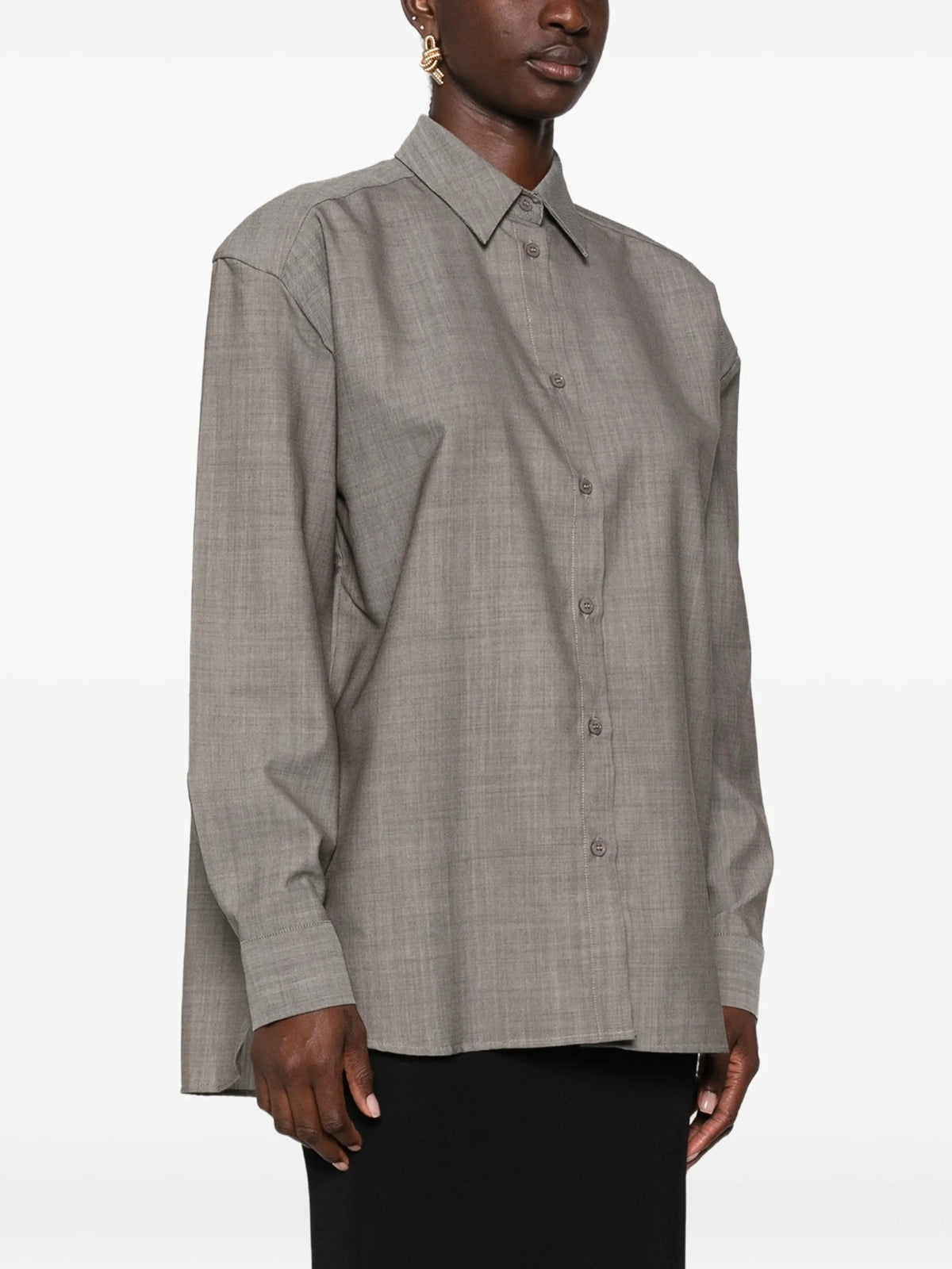 Oana padded-shoulder shirt