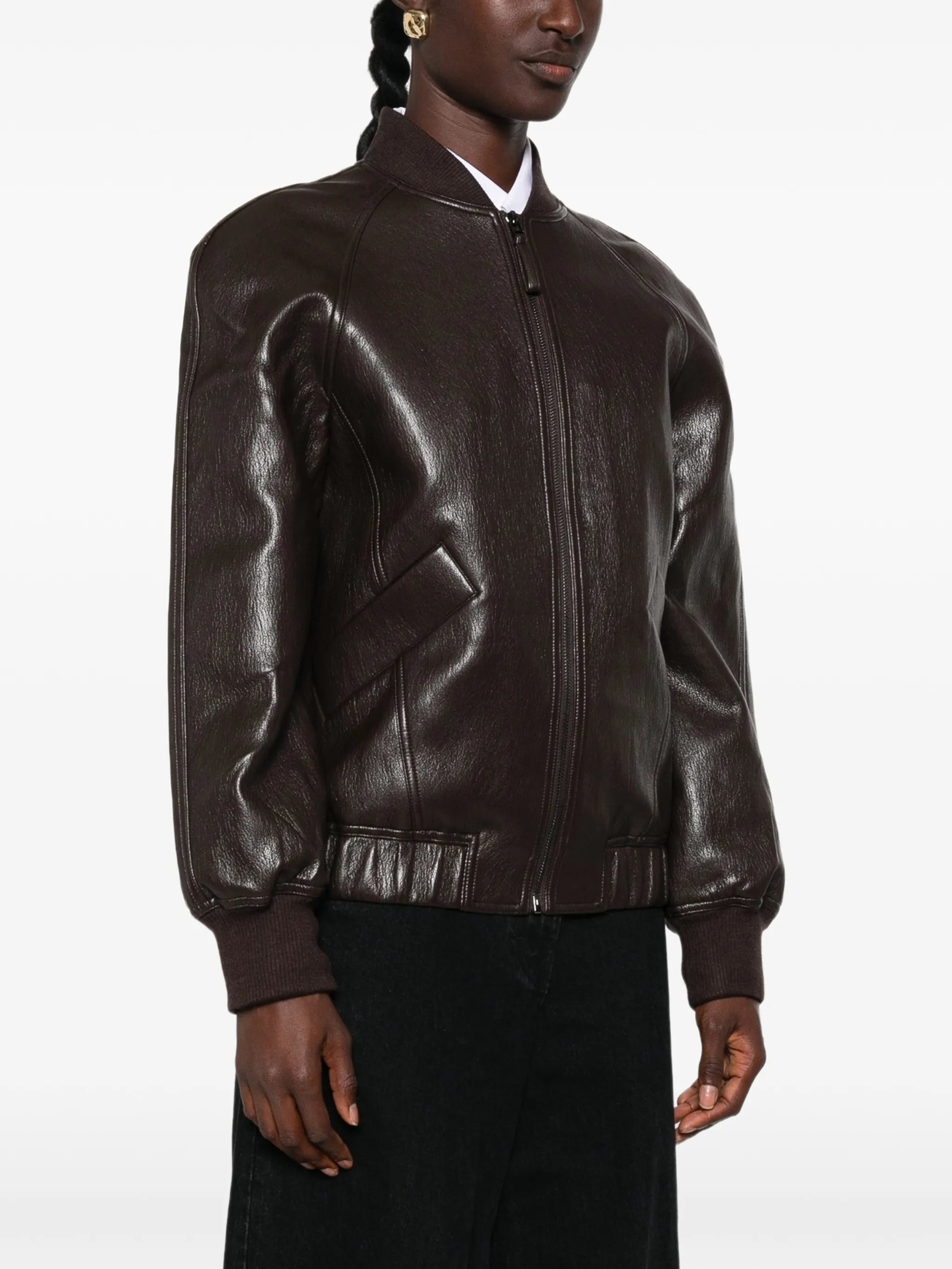 Alena faux-leather bomber jacket