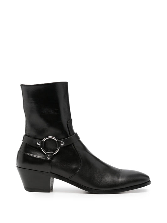 harness-detail ankle boots
