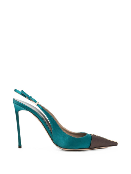 satin and crystal stones Thea slingbacks