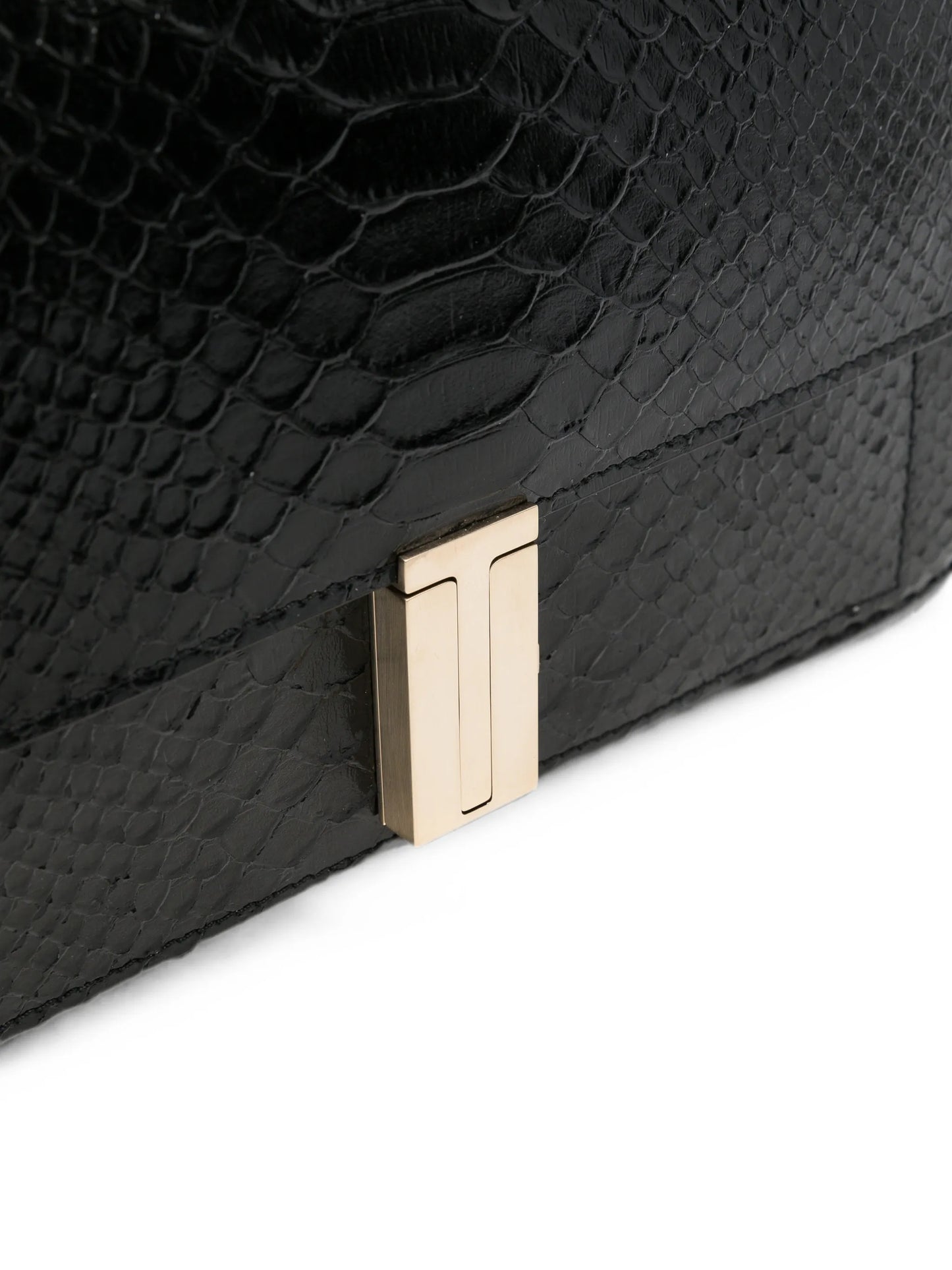 T-twist snakeskin-effect shoulder bag