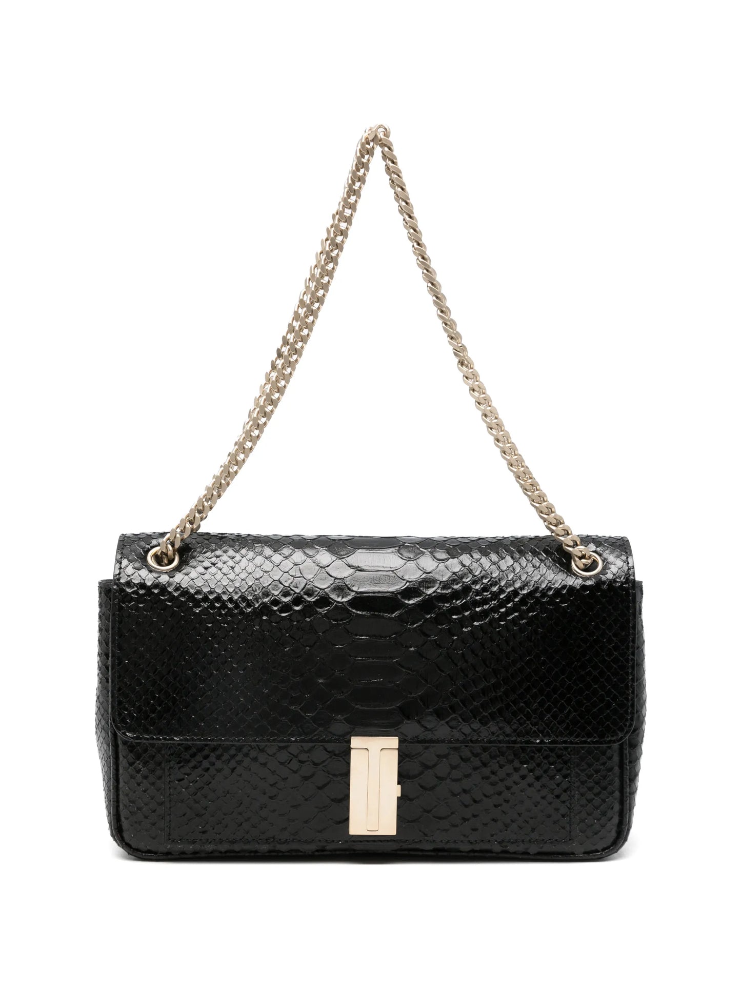 T-twist snakeskin-effect shoulder bag