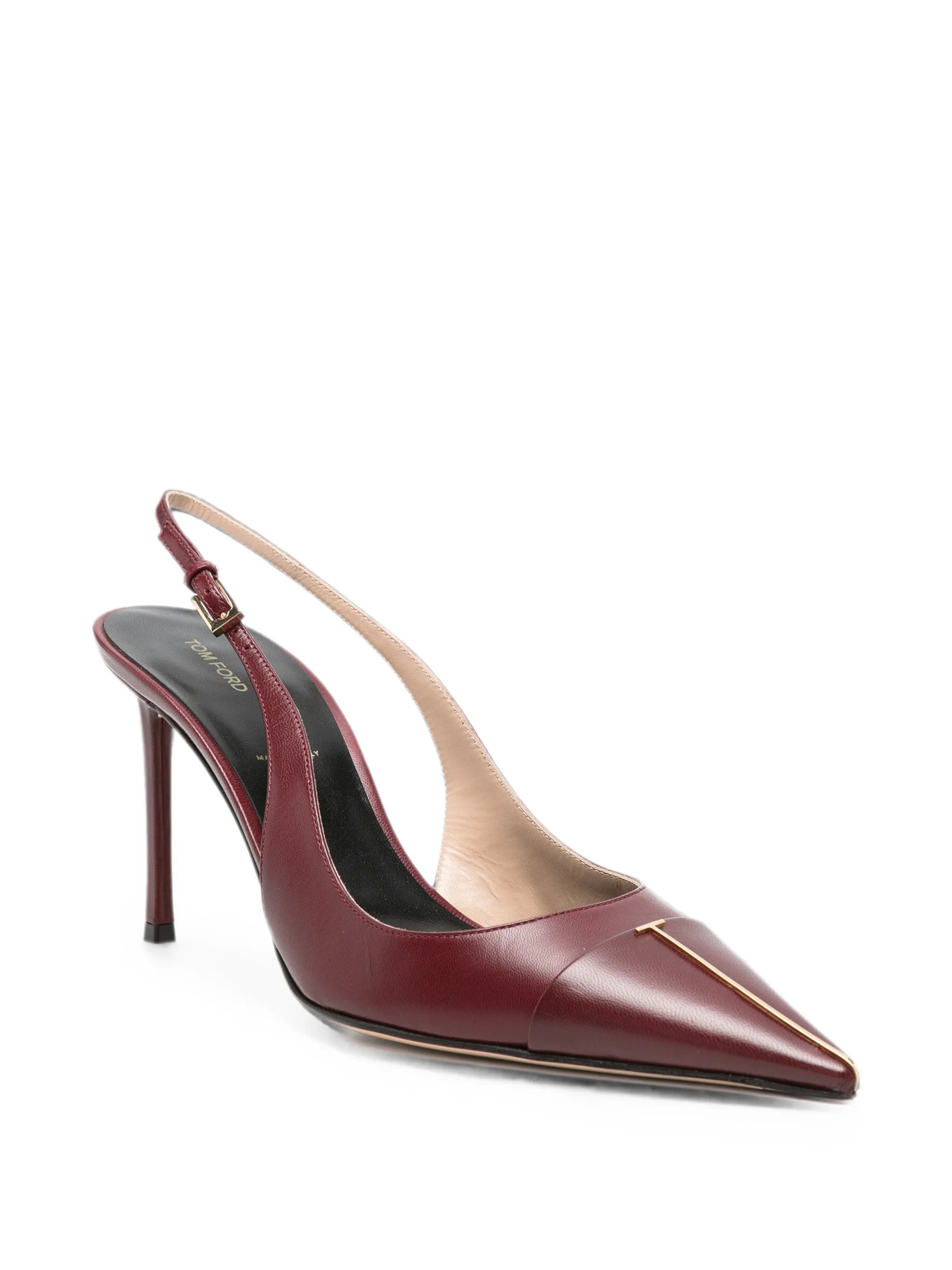 T-bar pointed-toe pumps