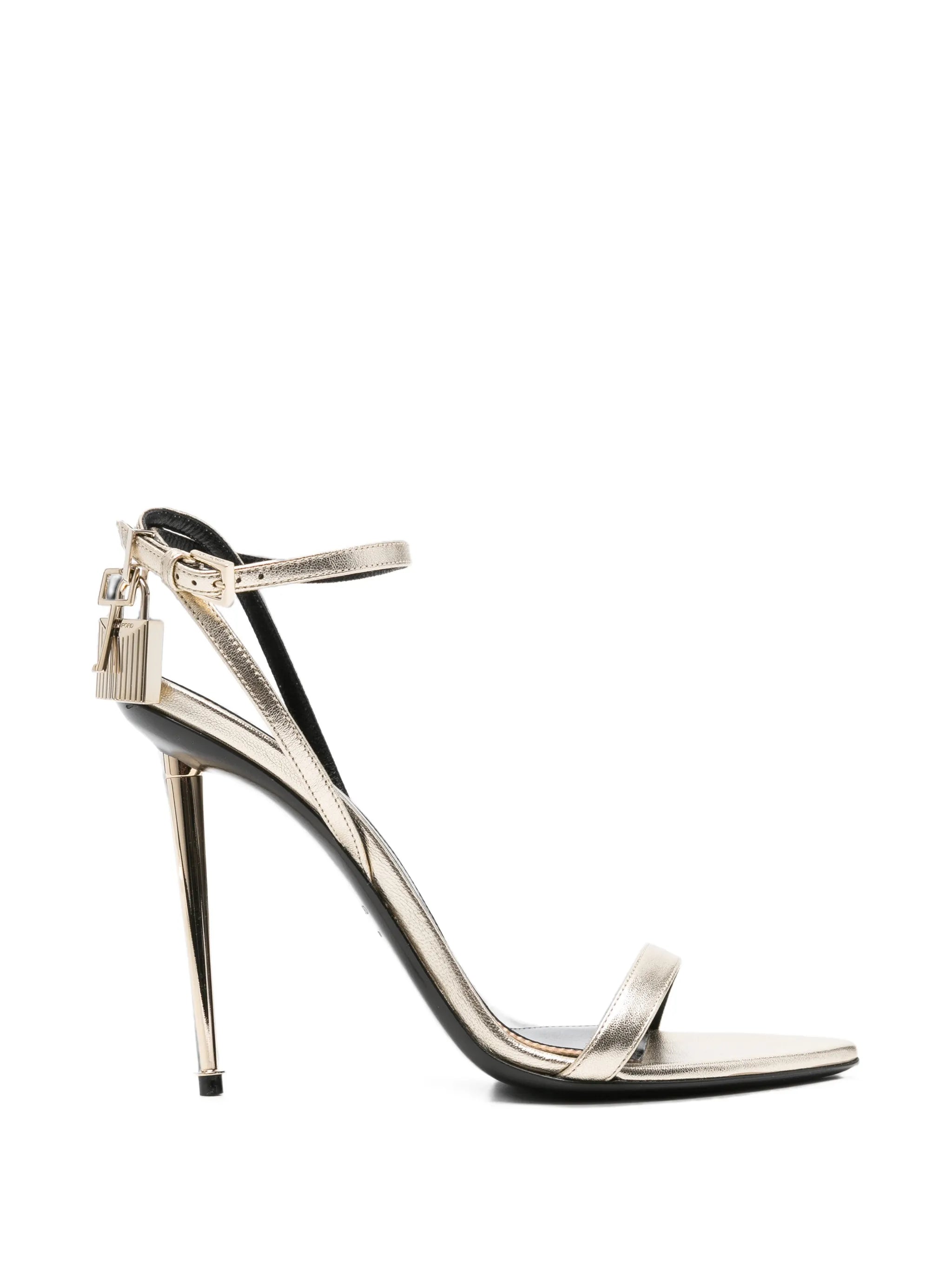padlock leather sandals