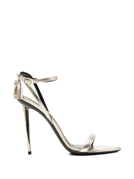 padlock leather sandals