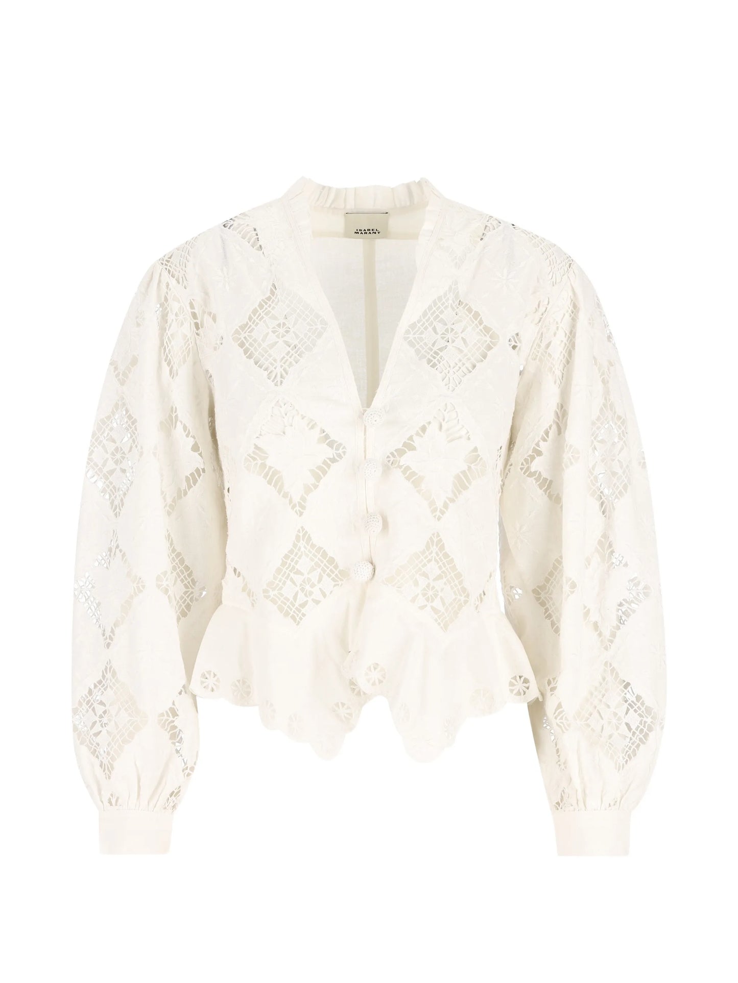 Nina ruffled V-neck blouse