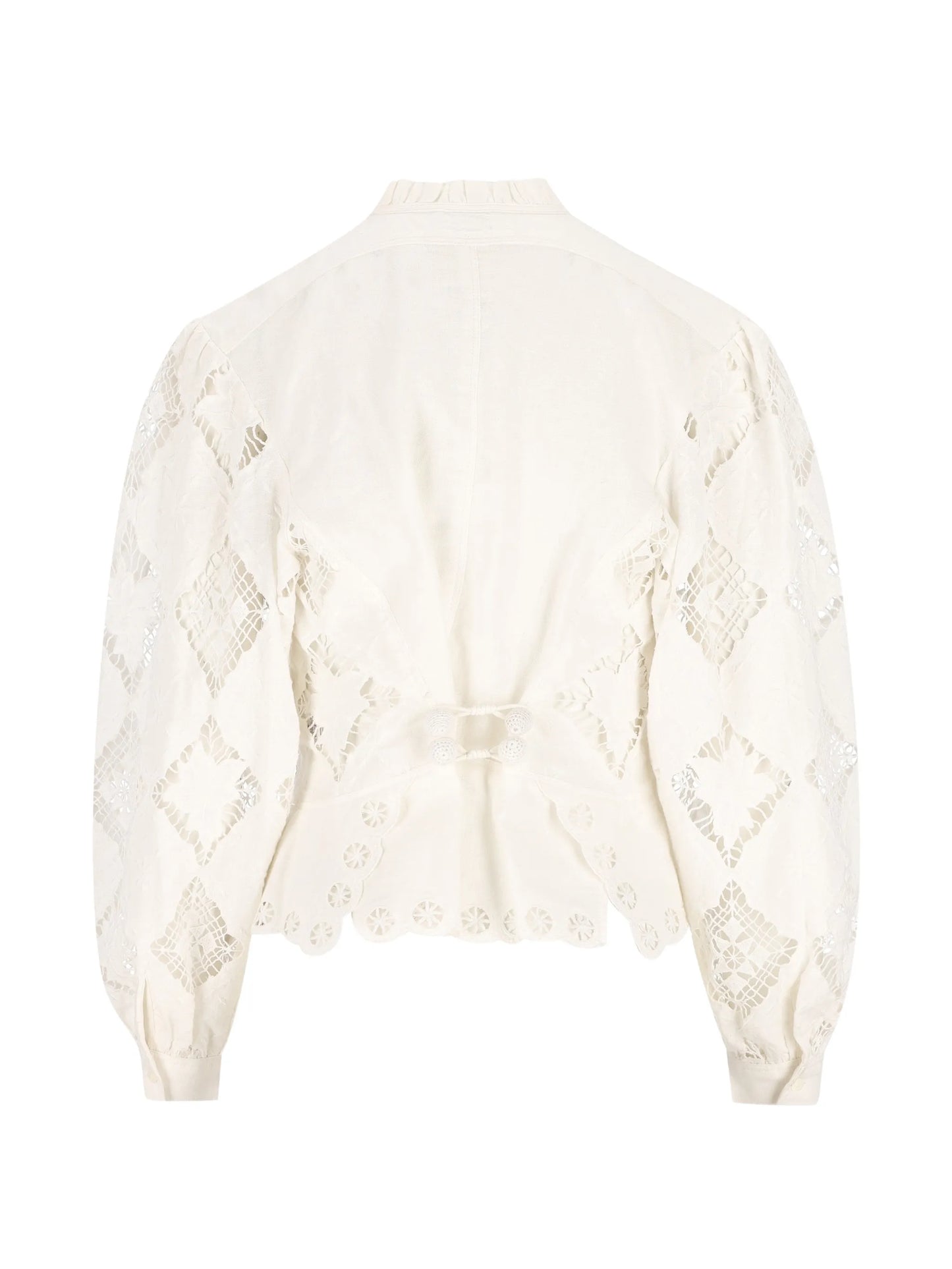 Nina ruffled V-neck blouse