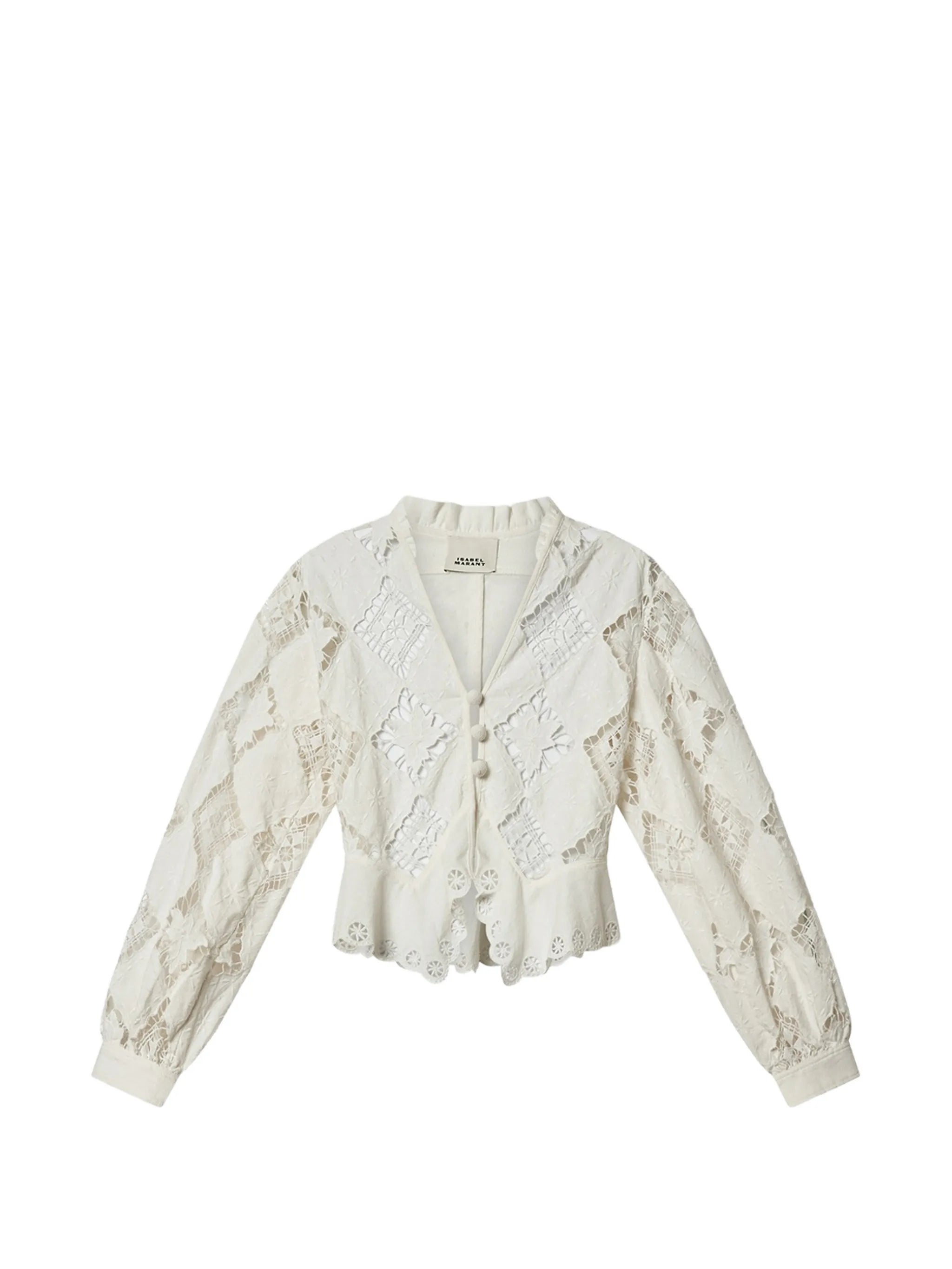 Nina embroidered linen blouse