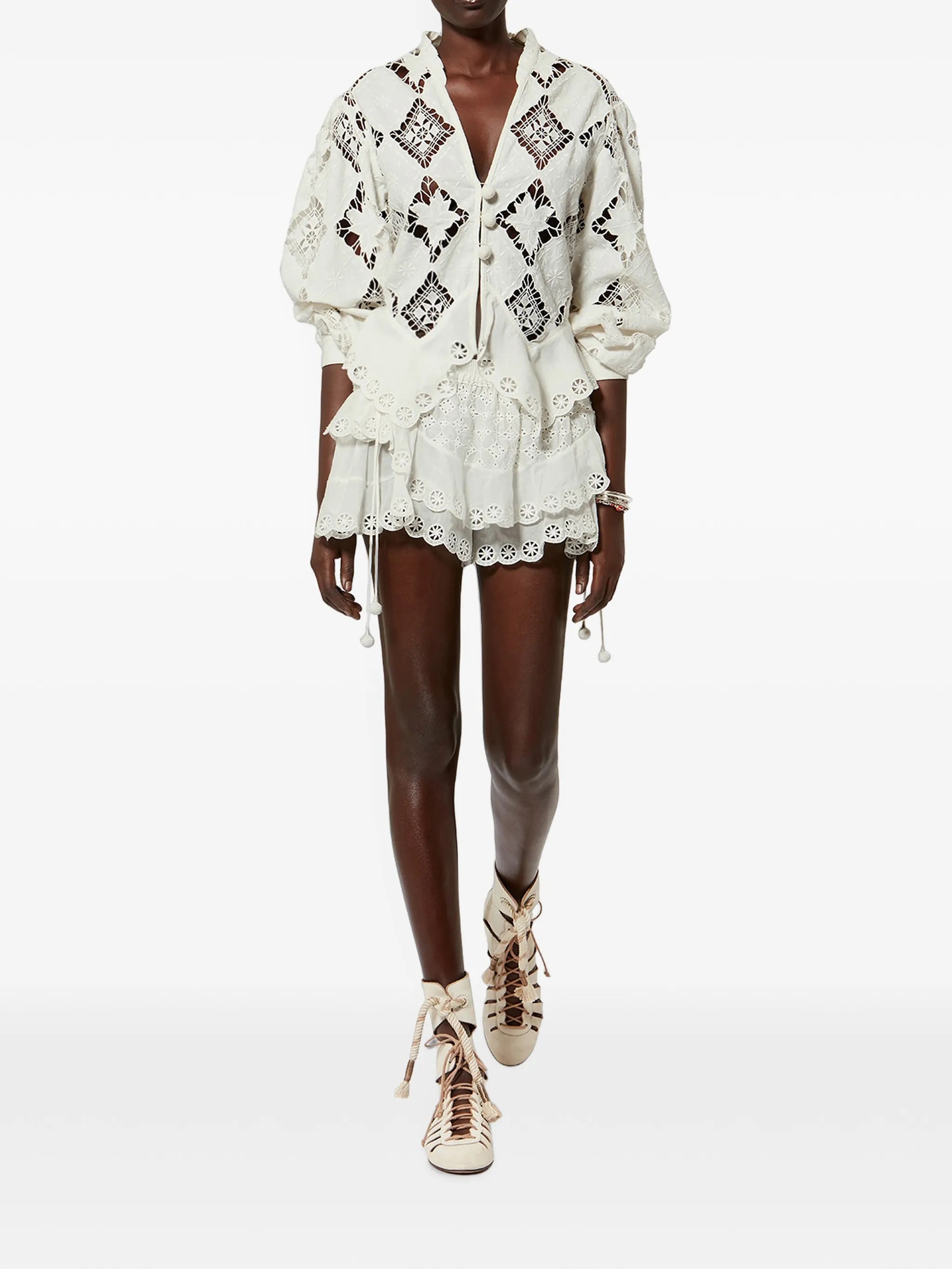 Nina embroidered linen blouse