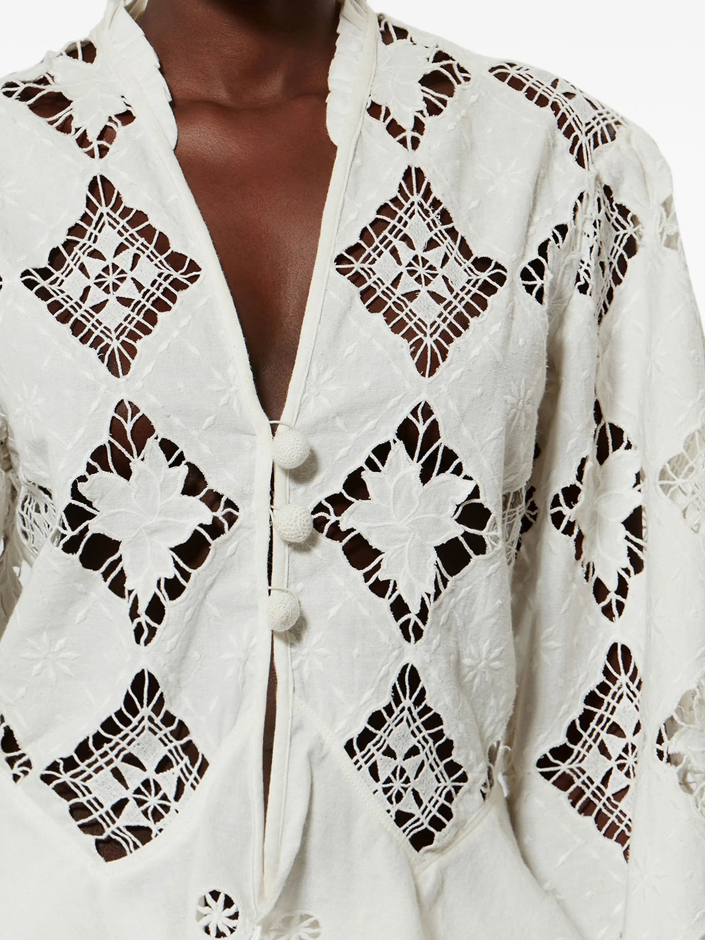 Nina embroidered linen blouse