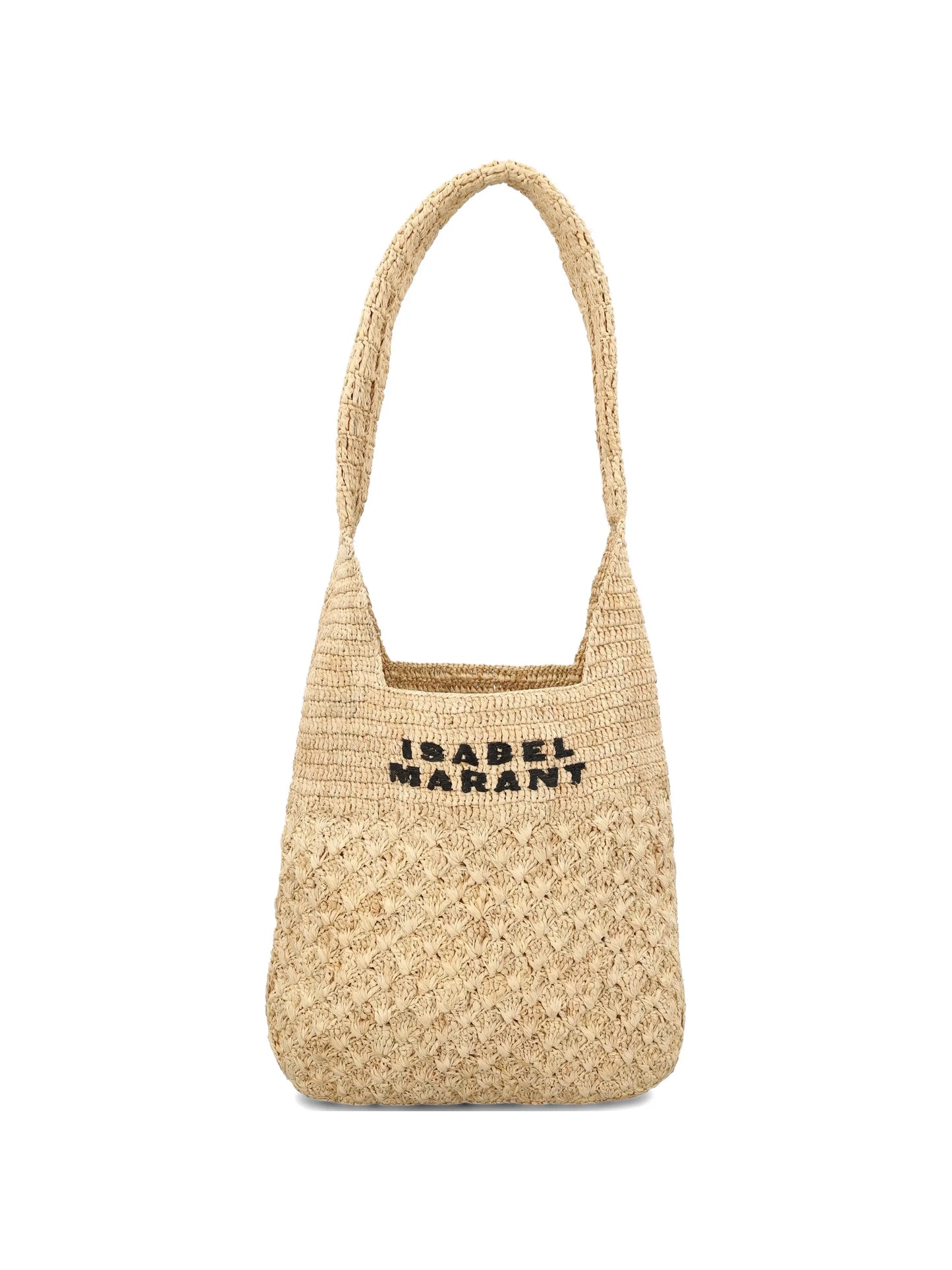 small logo-embroidered woven tote bag
