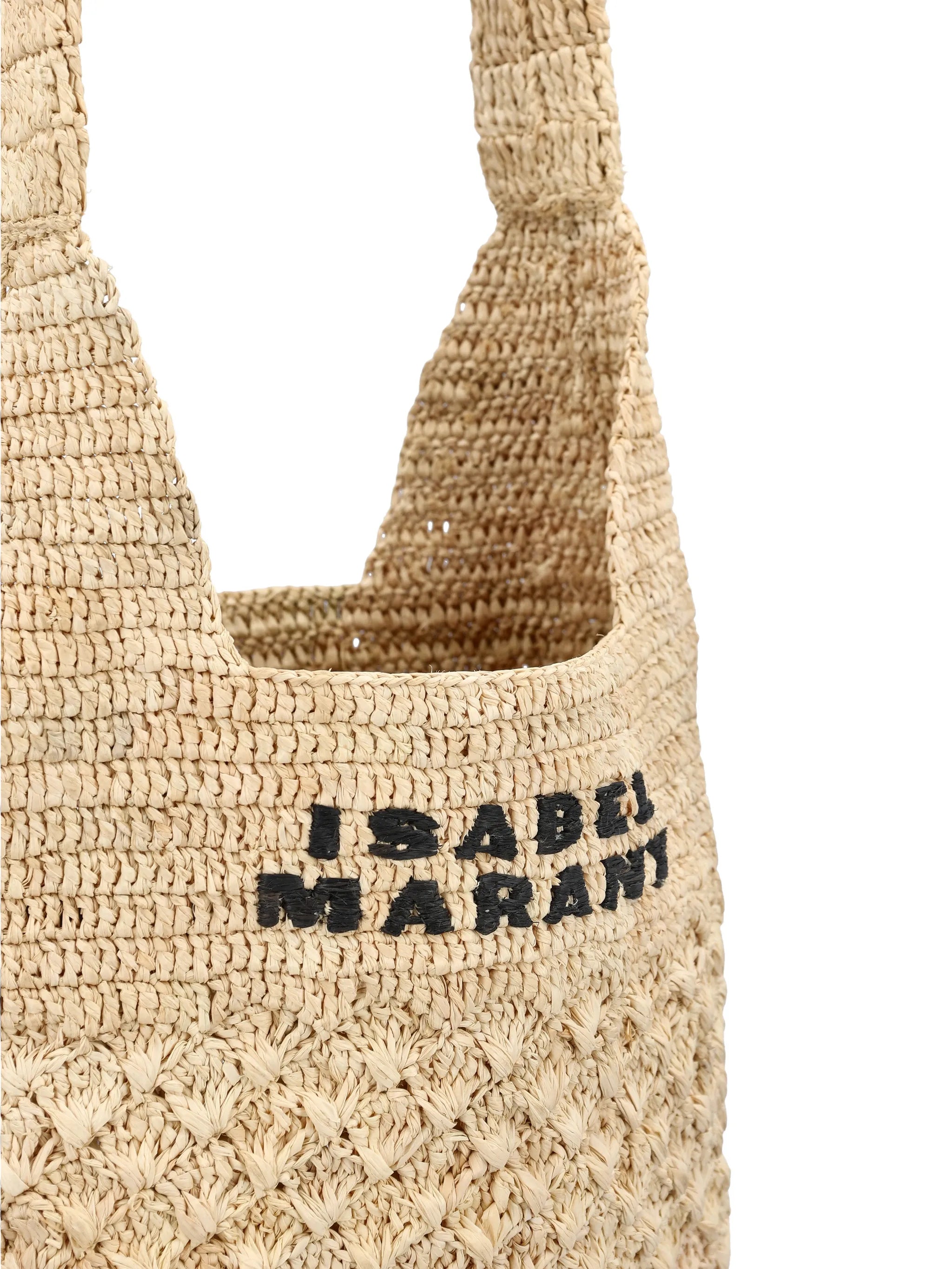 small logo-embroidered woven tote bag