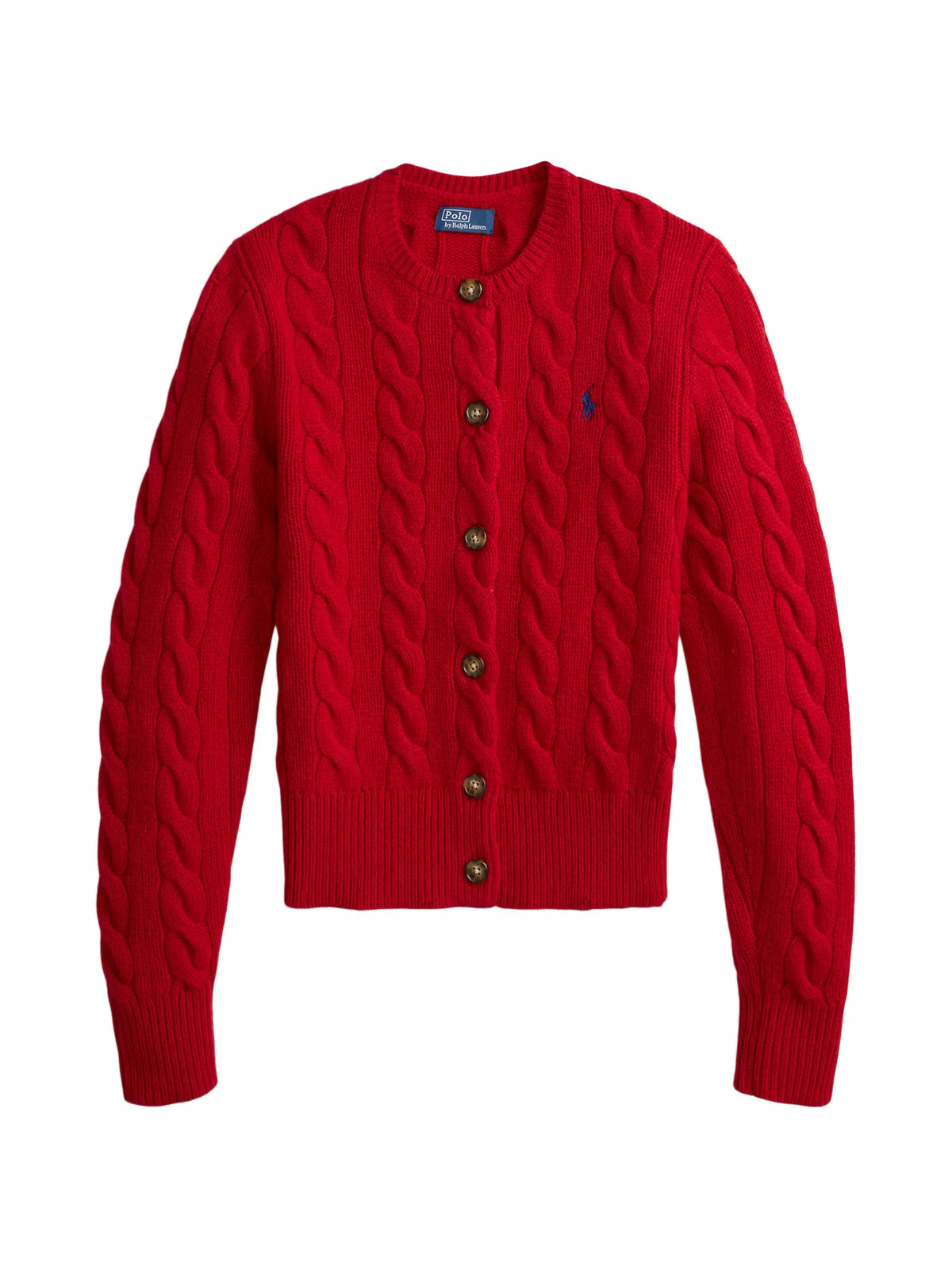 cable-knit wool-cashmere cardigan
