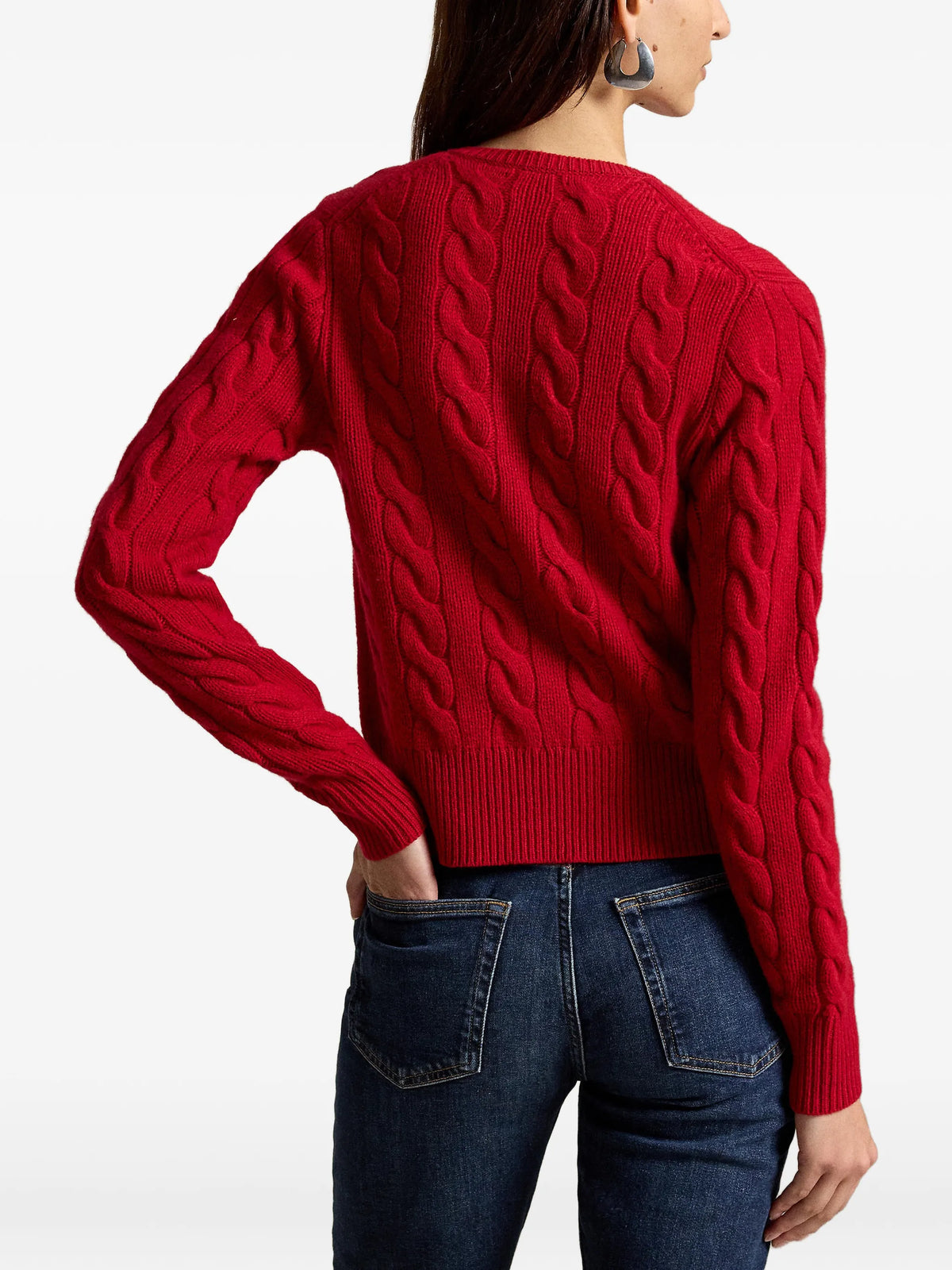 cable-knit wool-cashmere cardigan