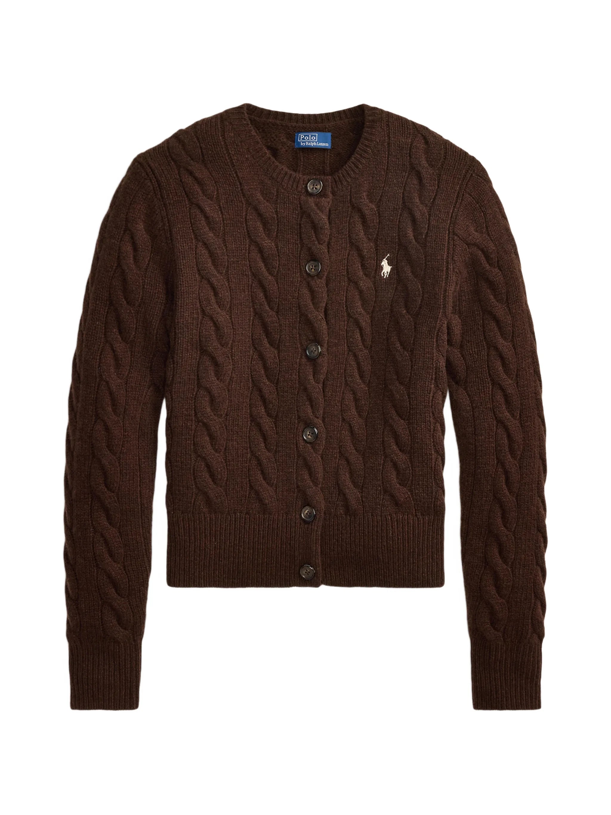 cable-knit wool-cashmere cardigan