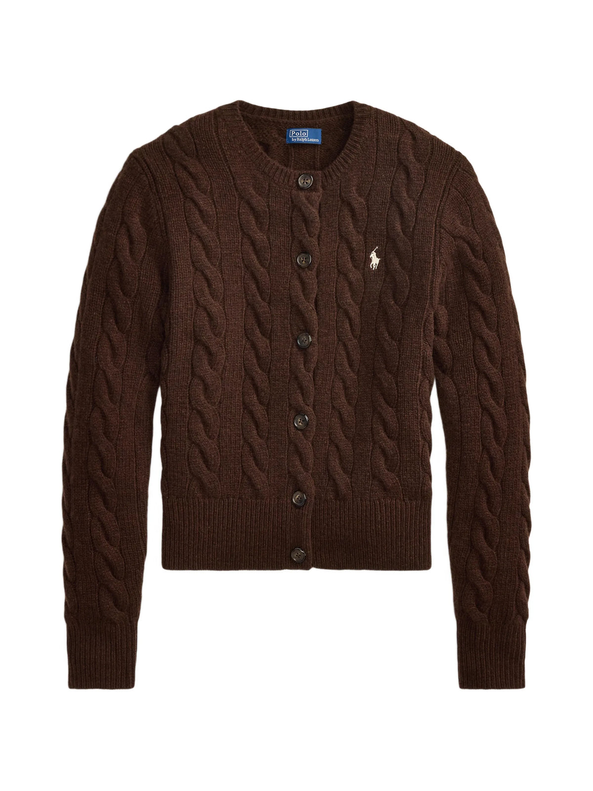 cable-knit wool-cashmere cardigan