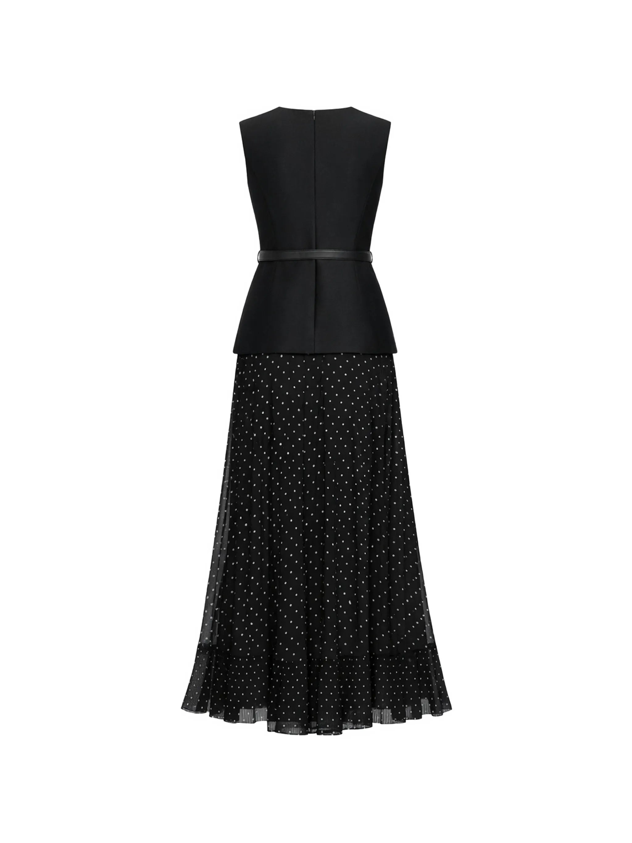 buttoned waist-belt dress