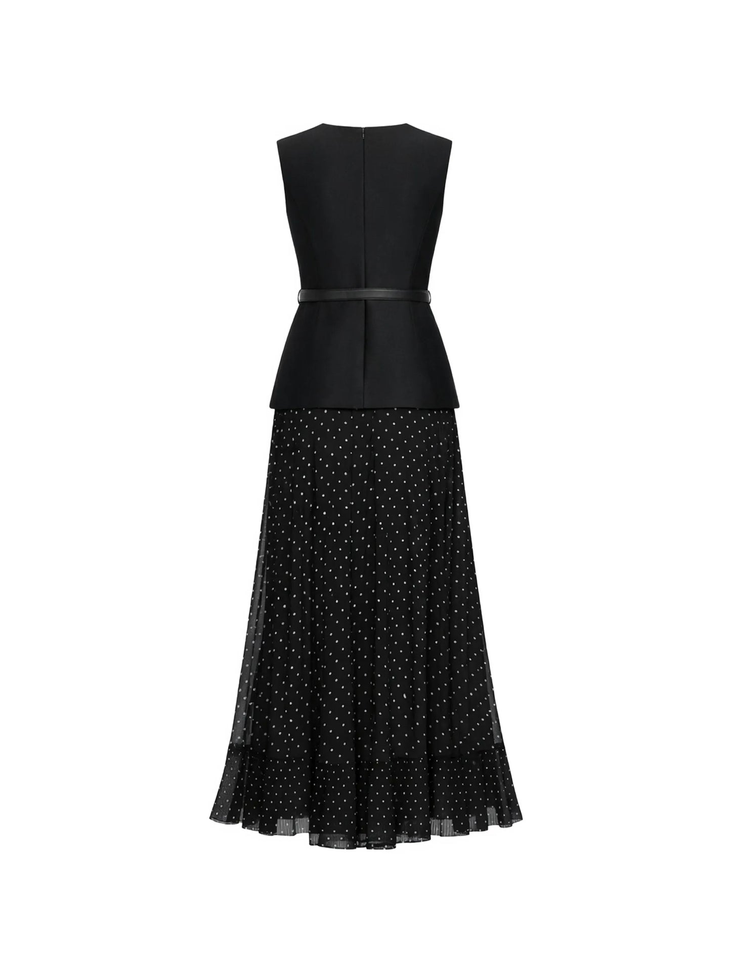 buttoned waist-belt dress