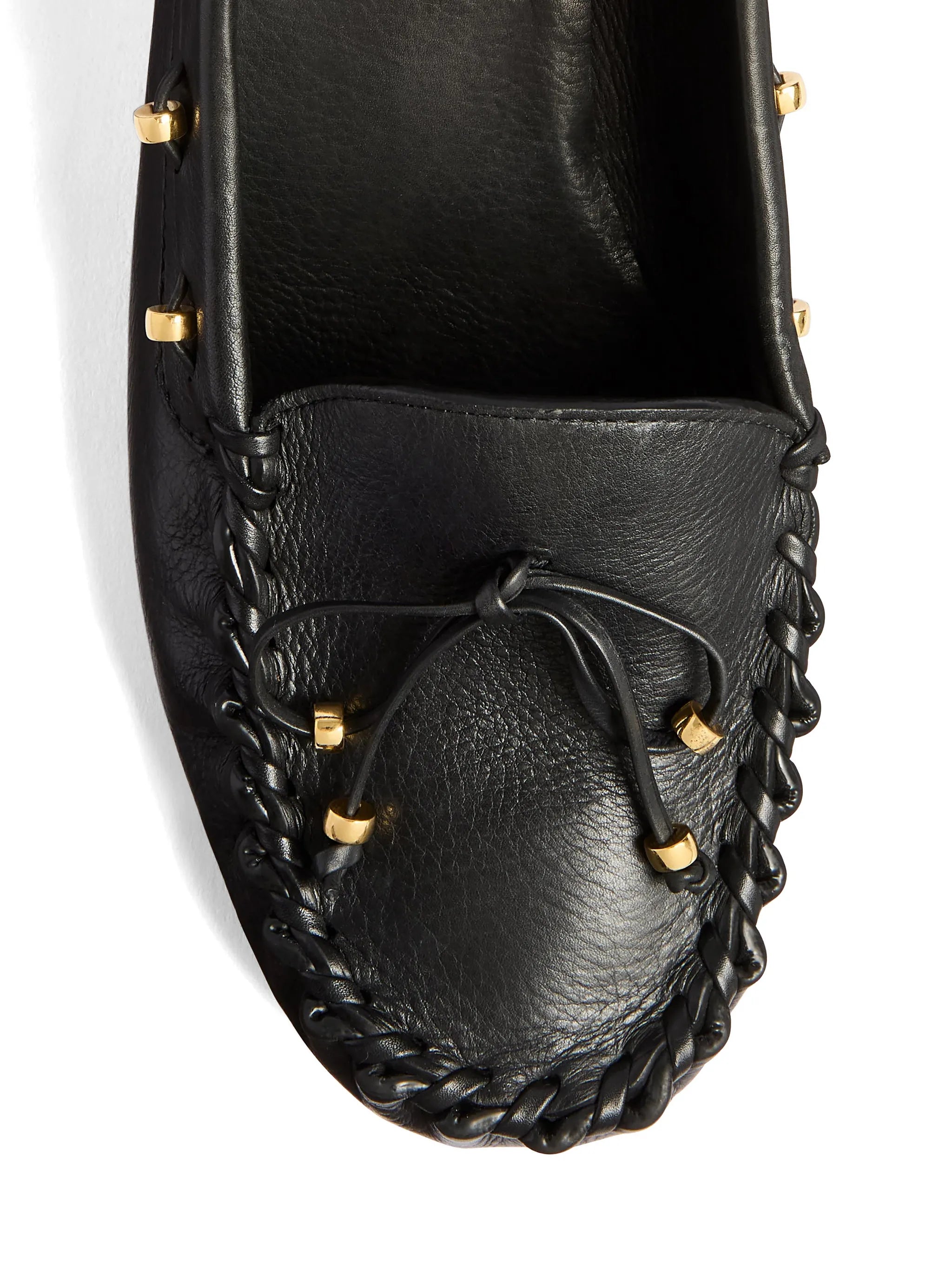 round toe leather pumps