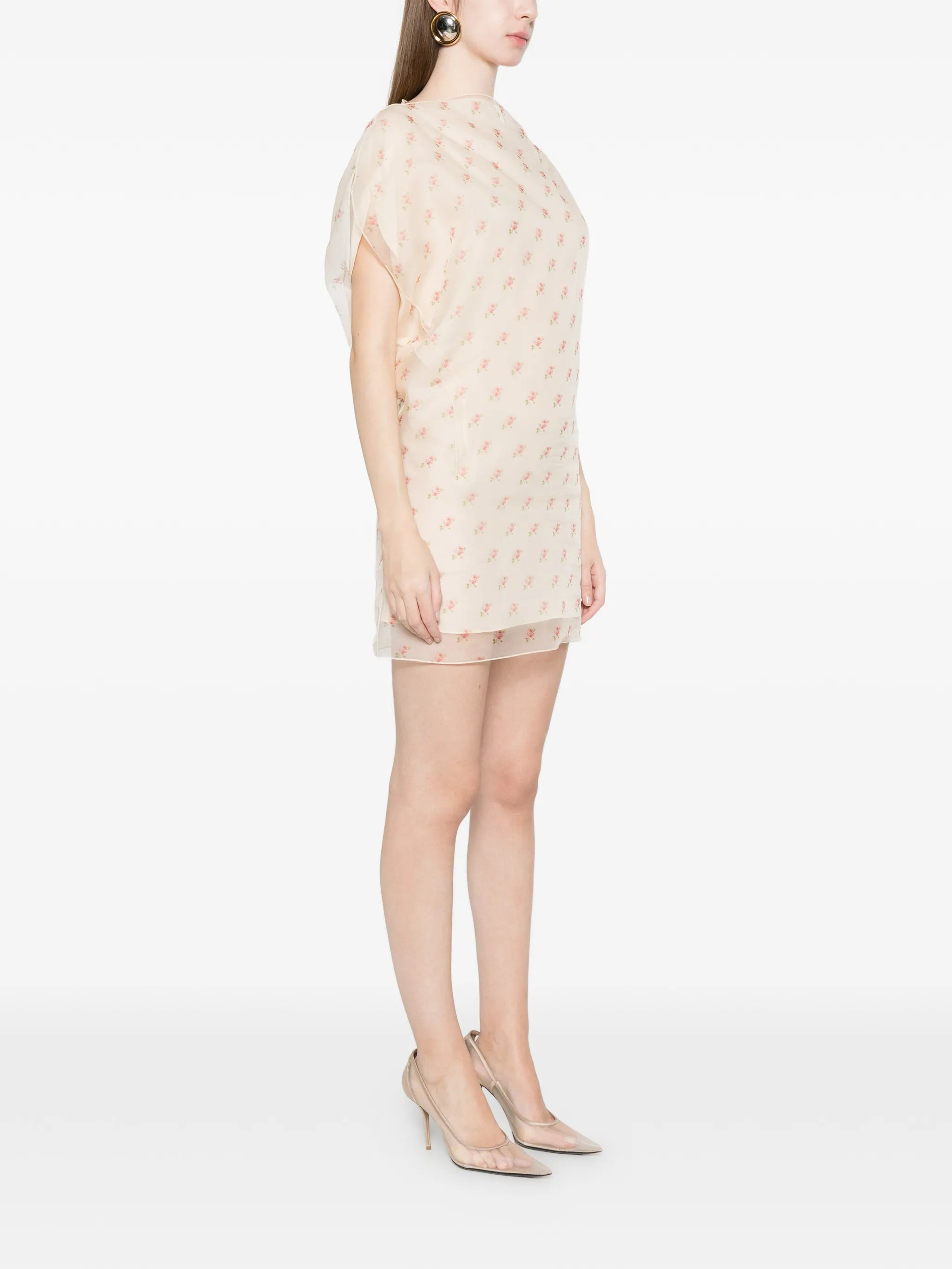 short-sleeve silk dress