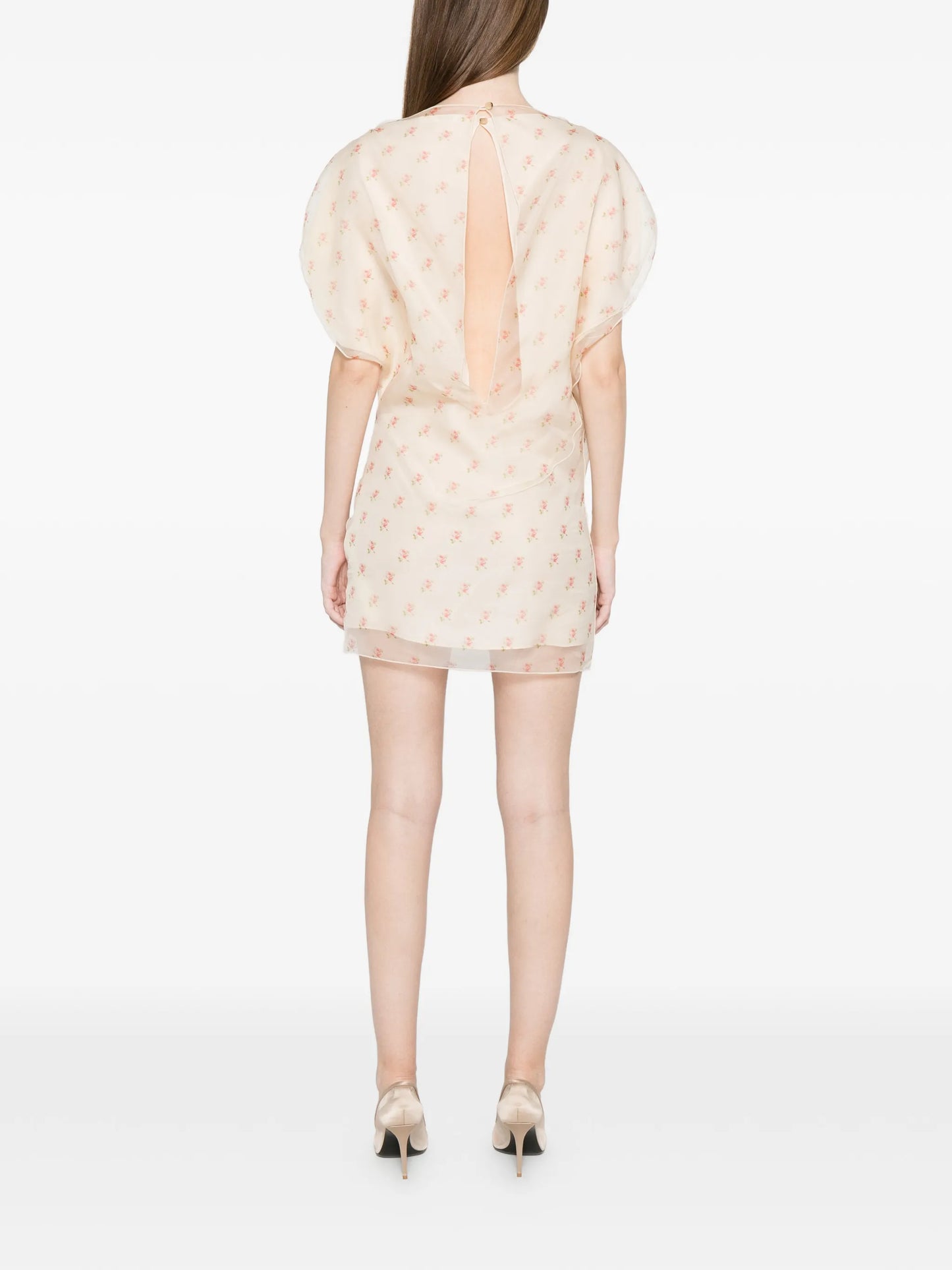 short-sleeve silk dress