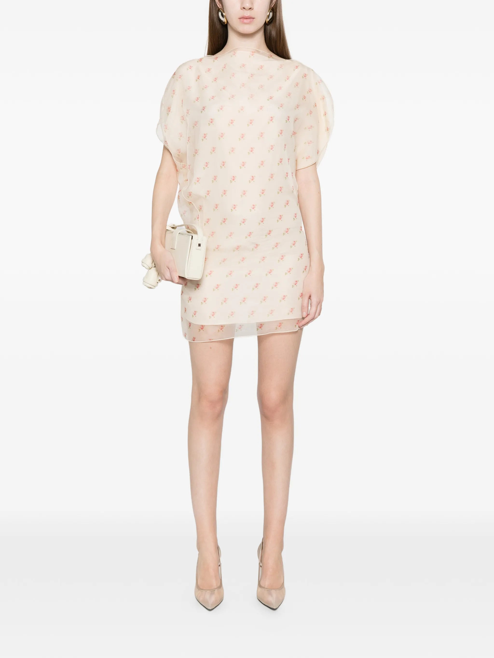 short-sleeve silk dress